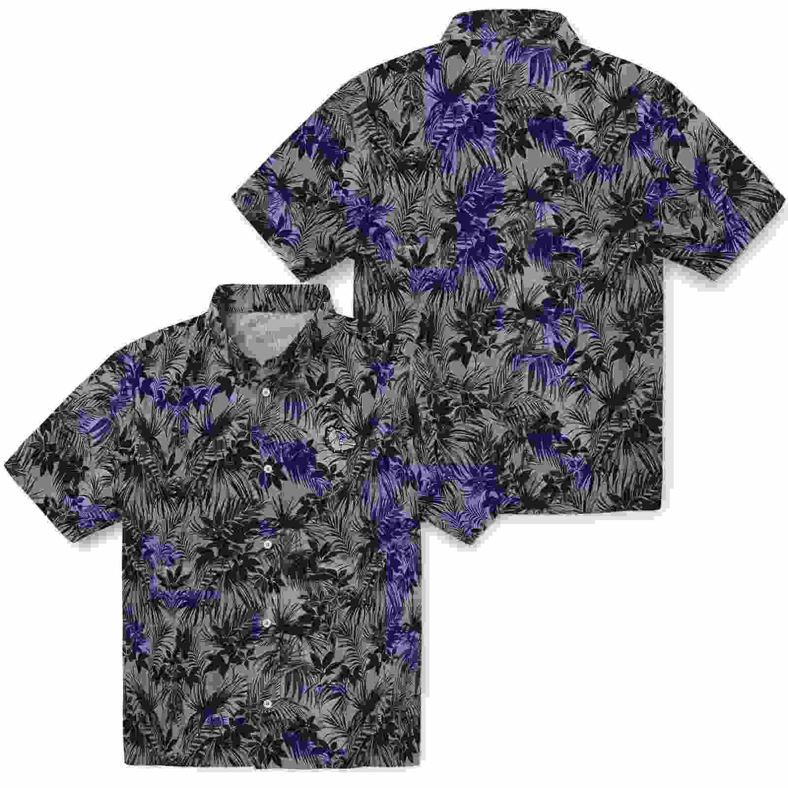 gonzaga bulldogs leafy pattern blue hawaiian shirt high quality