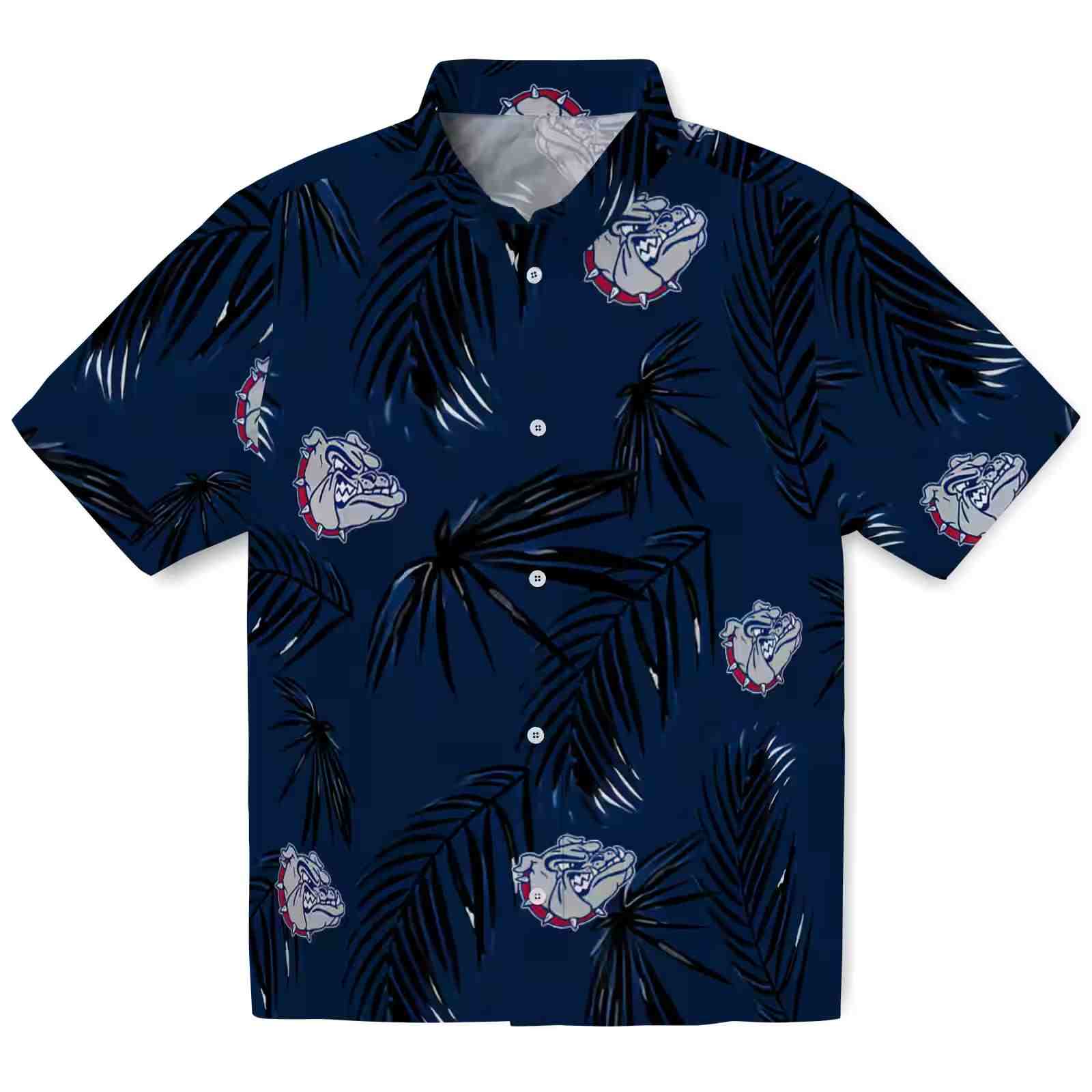 Gonzaga Bulldogs Palm Leaf Blue Hawaiian Shirt