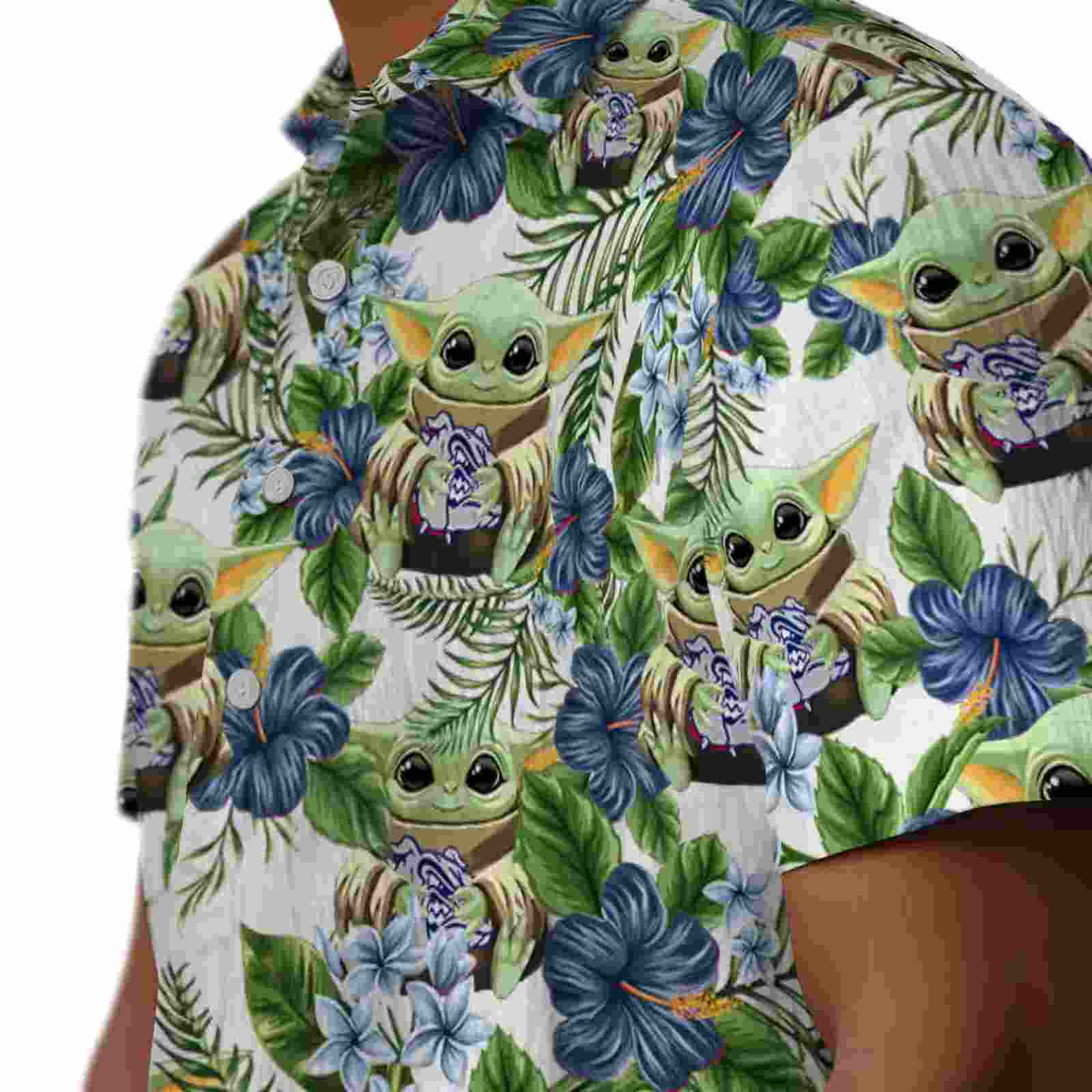 gonzaga bulldogs tropical yoda green hawaiian shirt trendy