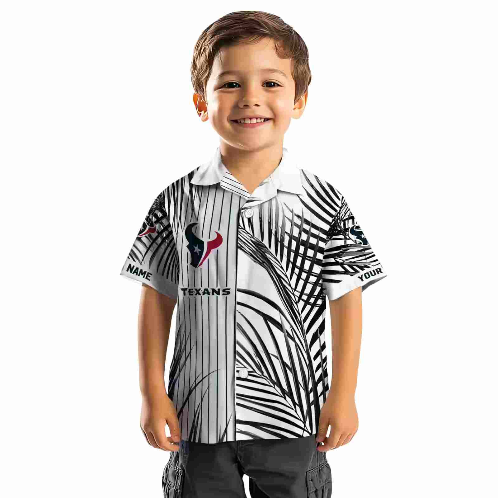 houston texans palm stripes blue black white hawaiian shirt top rated