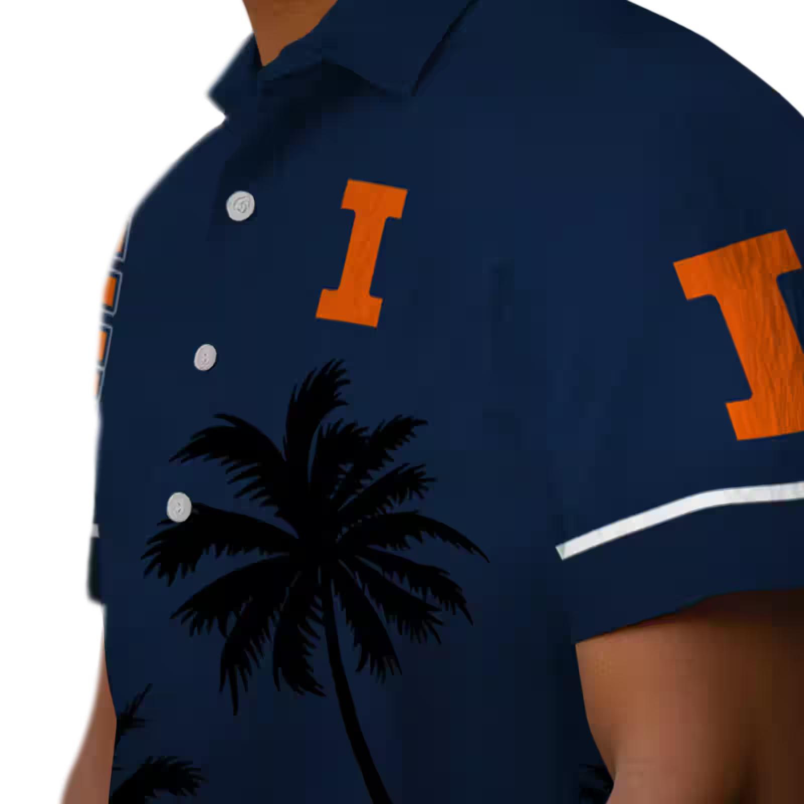 illinois fighting illini beach sunset blue black hawaiian shirt trendy