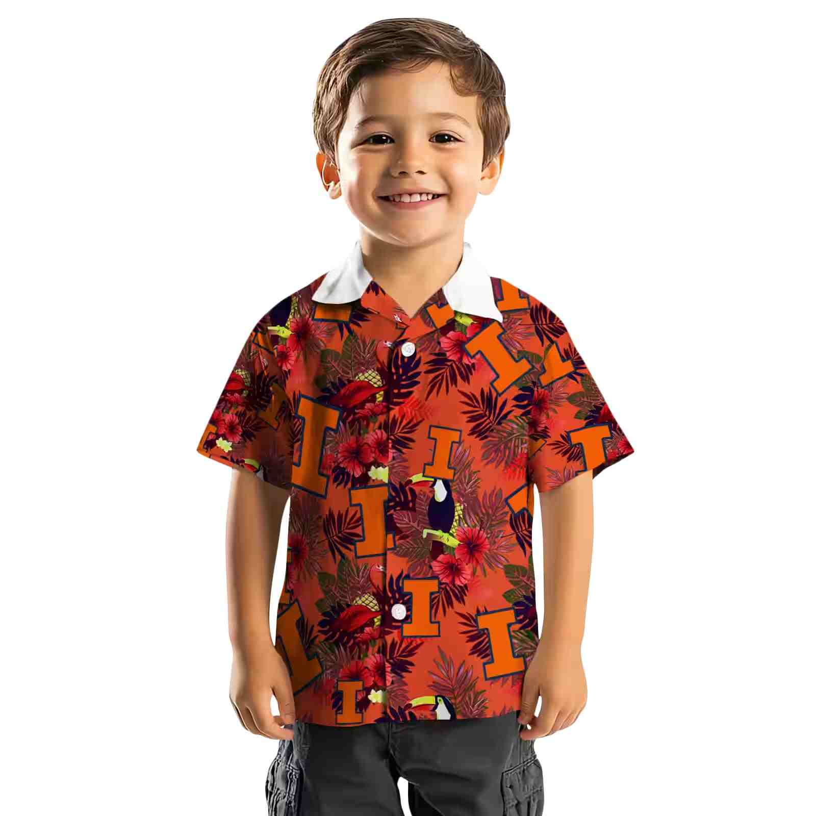 illinois fighting illini floral toucan blue red hawaiian shirt top rated