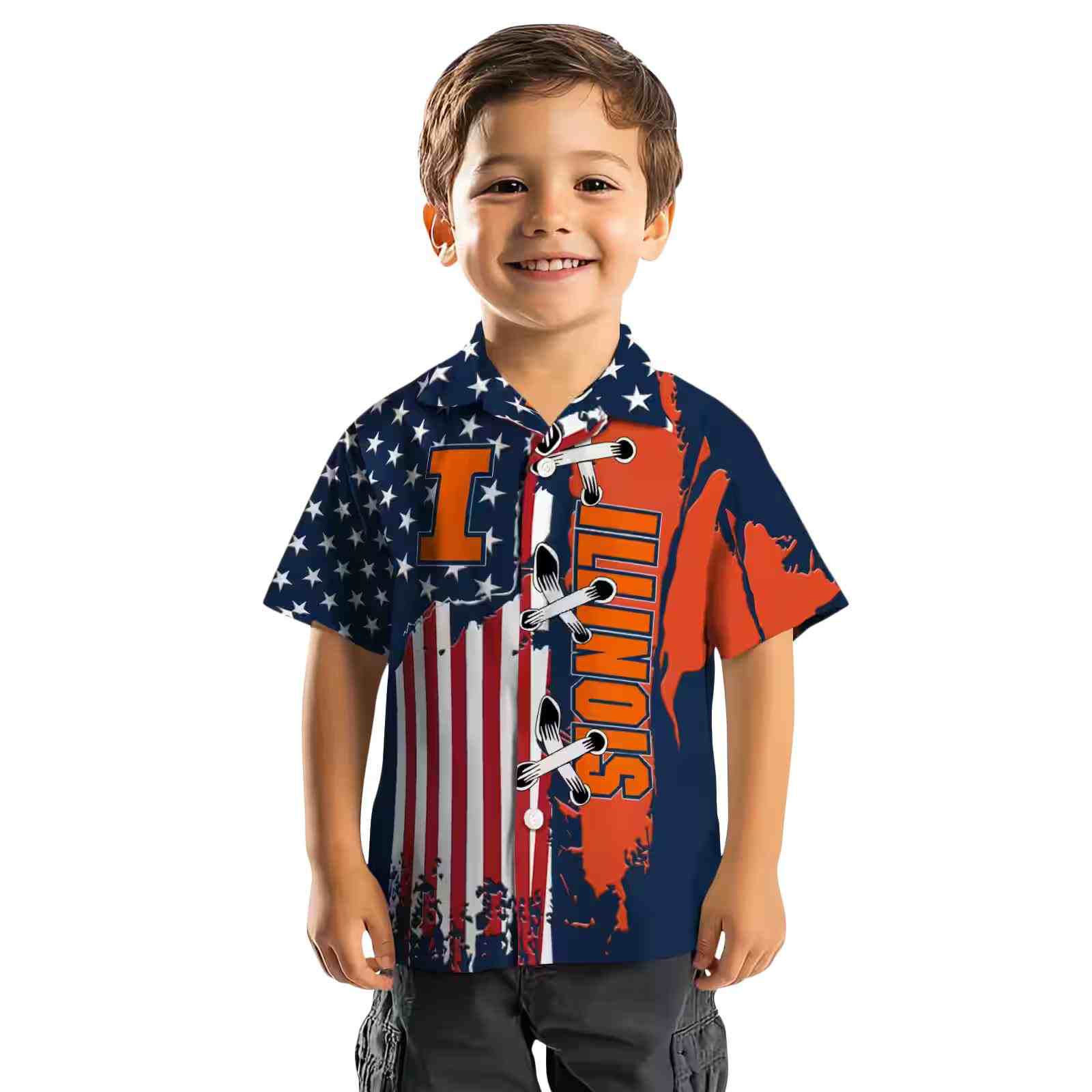 illinois fighting illini stitched flag blue hawaiian shirt top rated