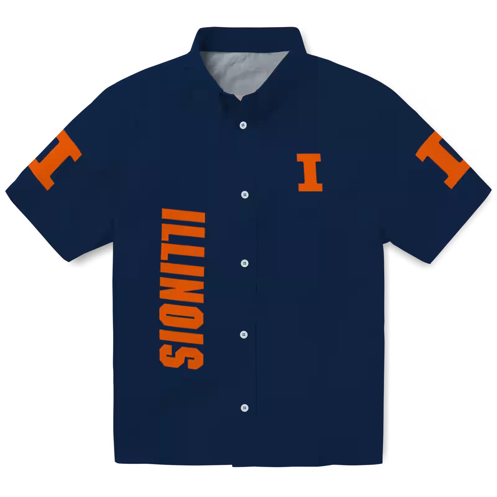 Illinois Fighting Illini Stuart Minion Blue Hawaiian Shirt