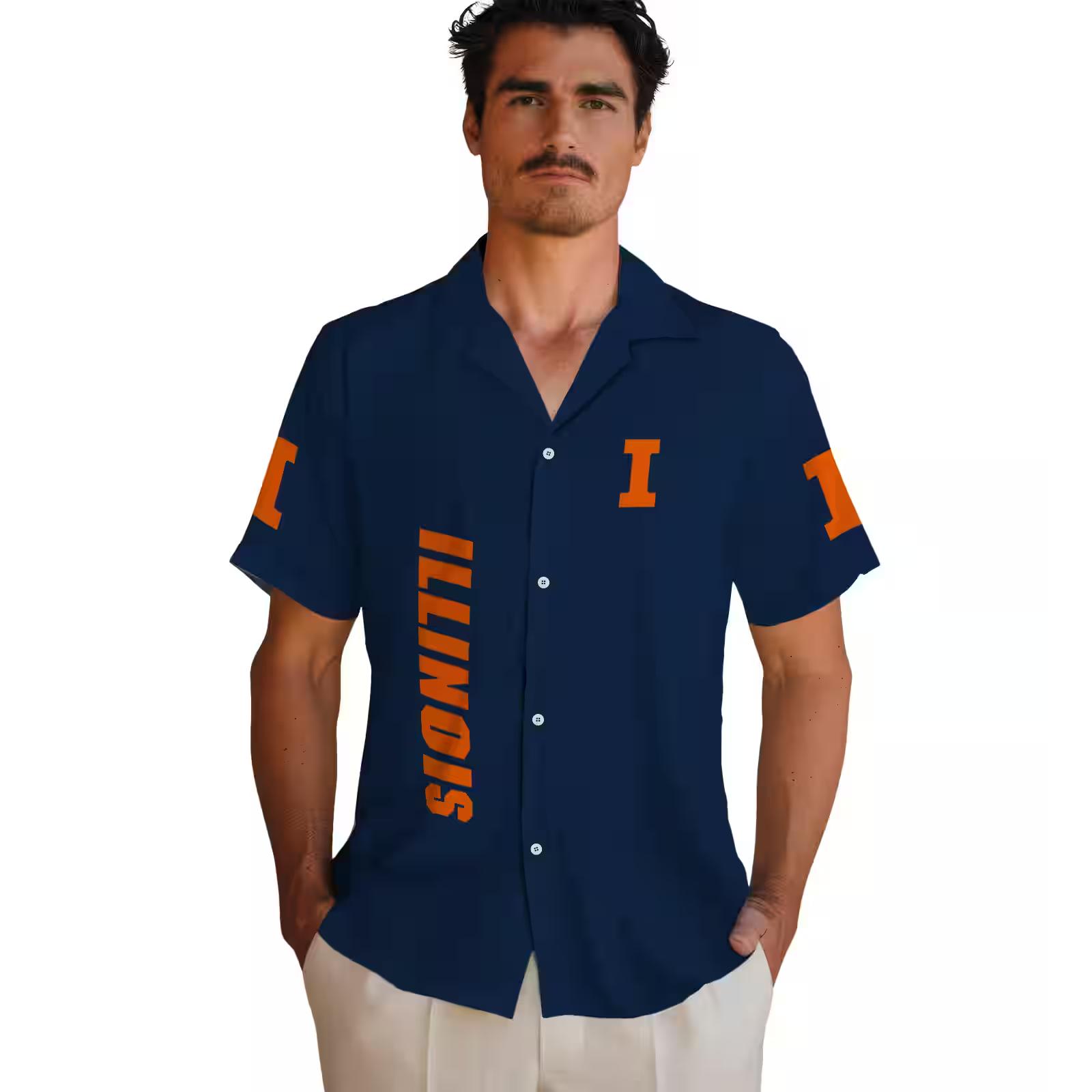 illinois fighting illini stuart minion blue hawaiian shirt fashion forward