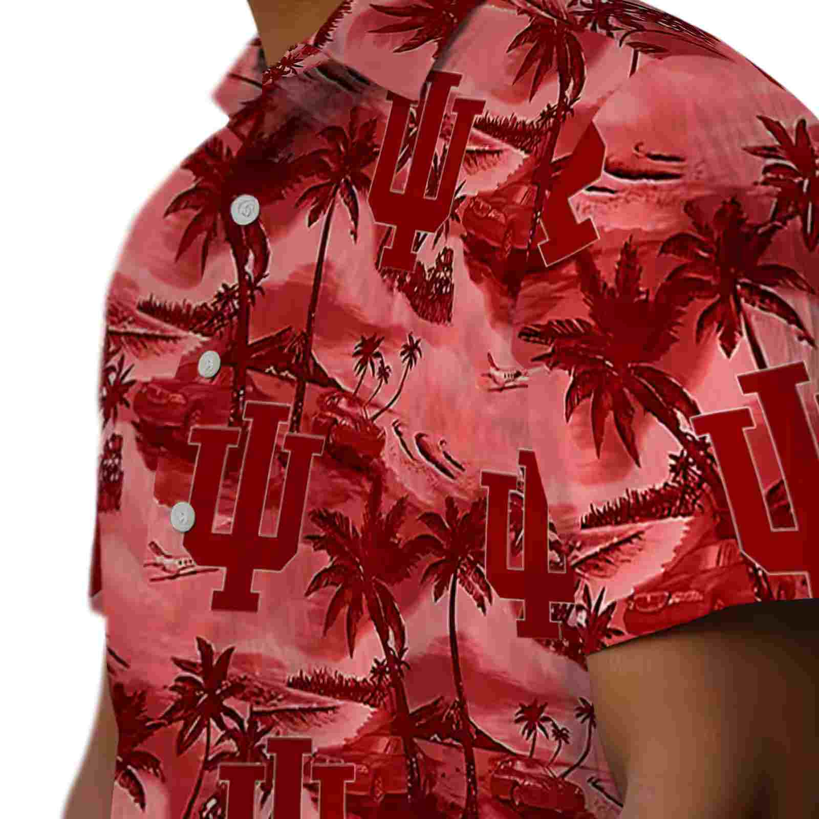 indiana hoosiers coastal palms red hawaiian shirt trendy