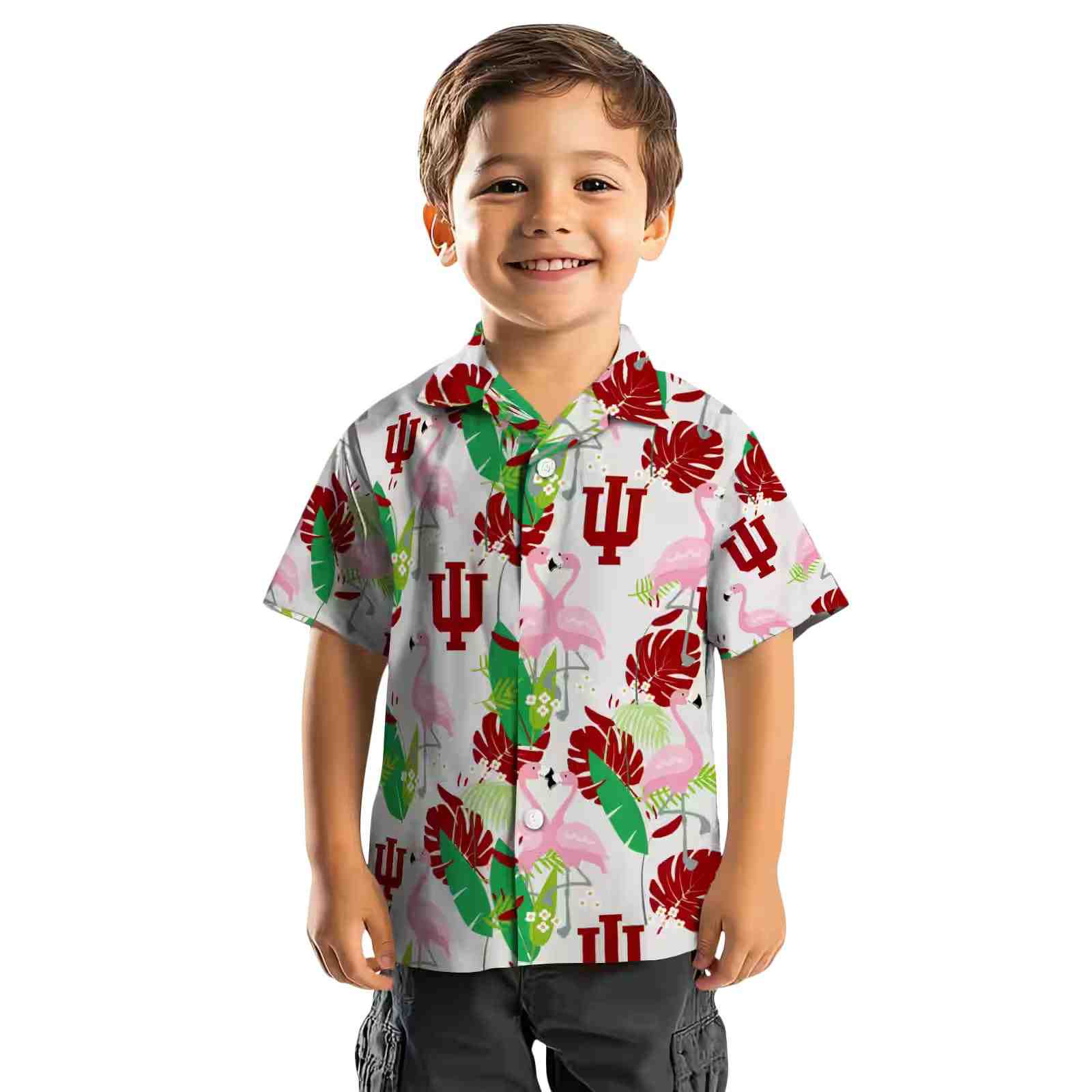 indiana hoosiers flamingo foliage red green hawaiian shirt top rated