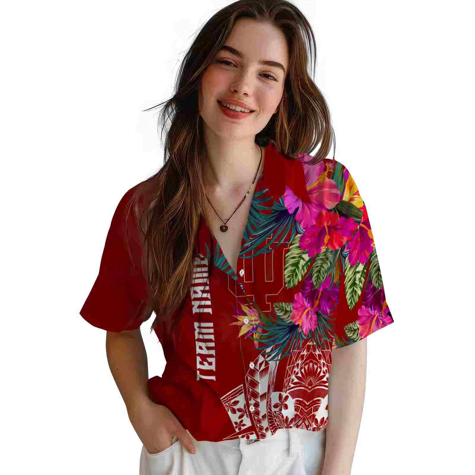 indiana hoosiers floral polynesian red hawaiian shirt latest model