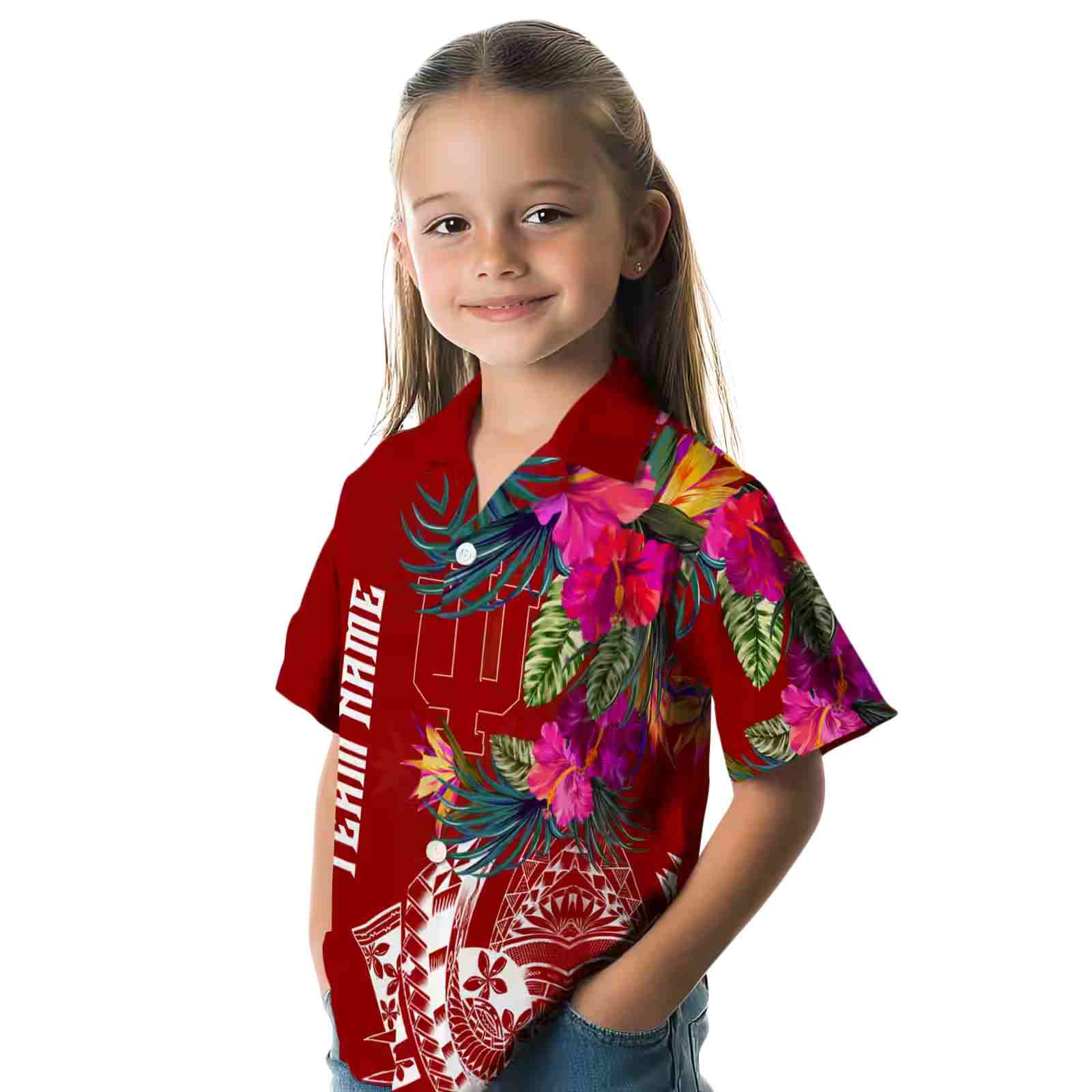 indiana hoosiers floral polynesian red hawaiian shirt premium grade