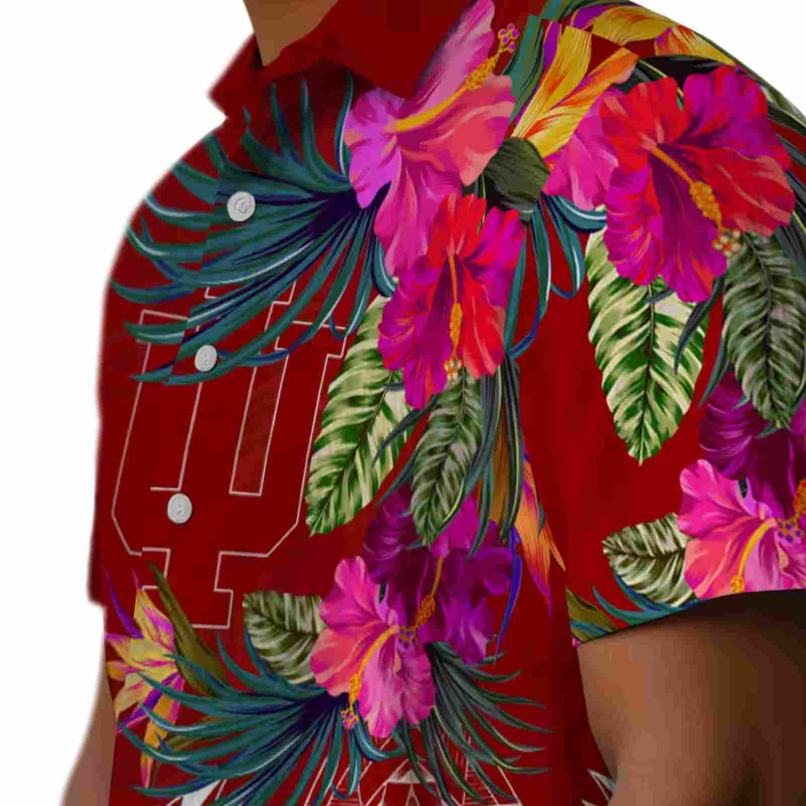 indiana hoosiers floral polynesian red hawaiian shirt trendy