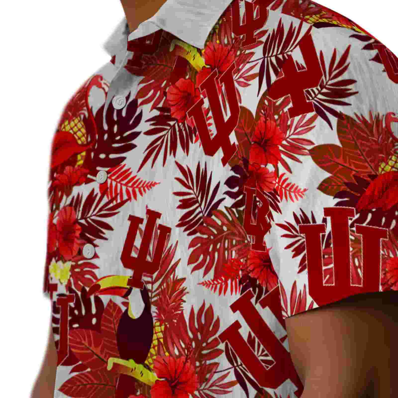 indiana hoosiers floral toucan red hawaiian shirt trendy