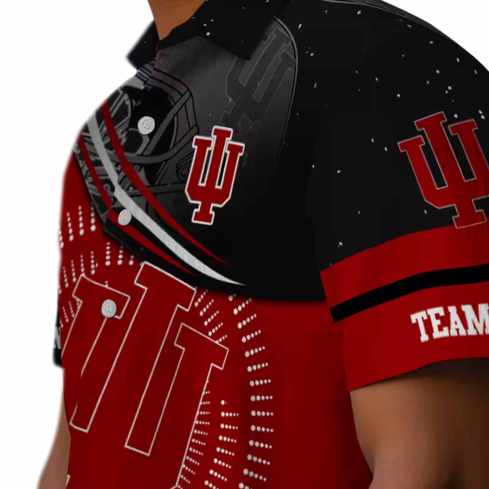 indiana hoosiers football wave red black hawaiian shirt trendy