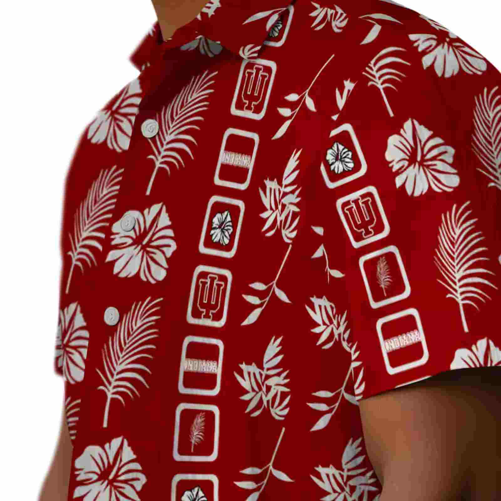 indiana hoosiers framed floral red hawaiian shirt trendy