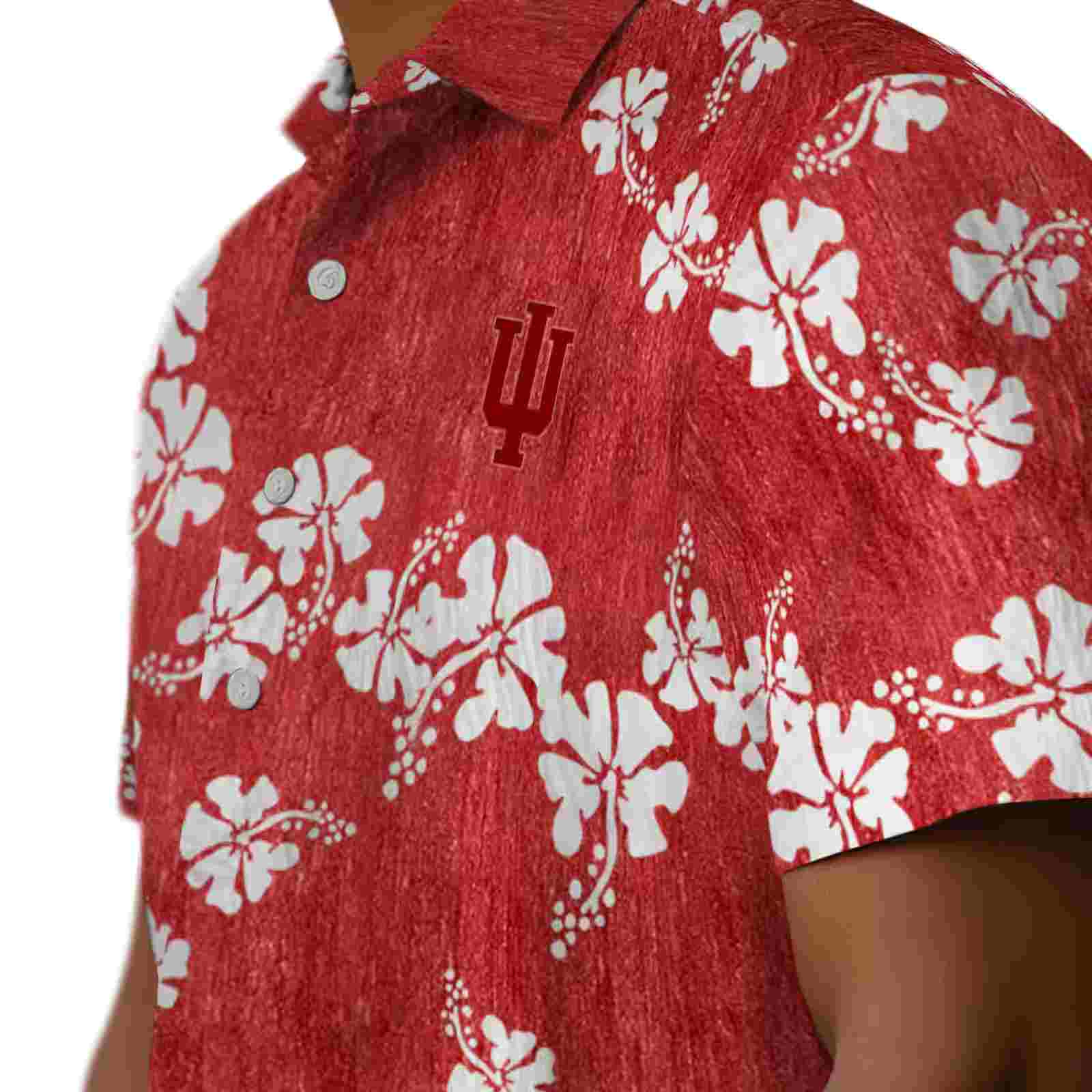 indiana hoosiers hibiscus clusters red hawaiian shirt trendy