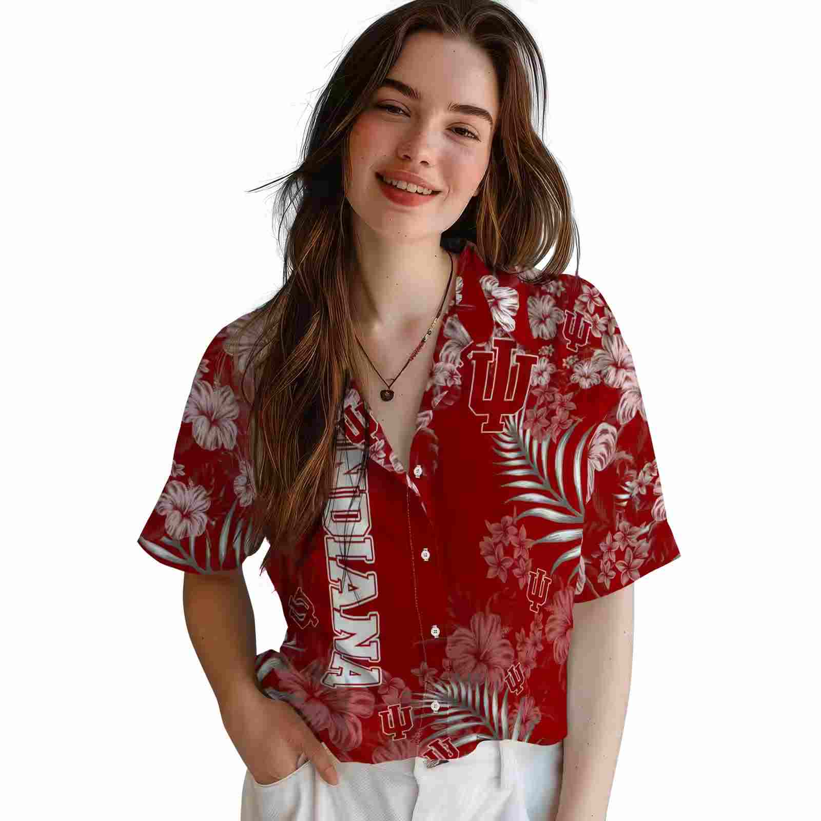 indiana hoosiers hibiscus print red hawaiian shirt latest model