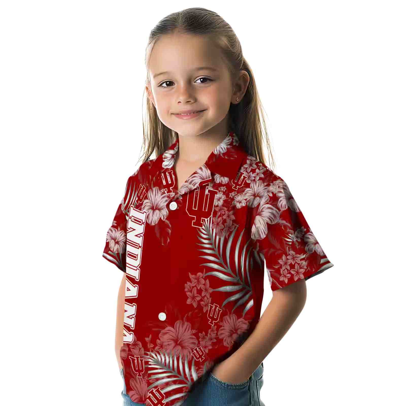 indiana hoosiers hibiscus print red hawaiian shirt premium grade