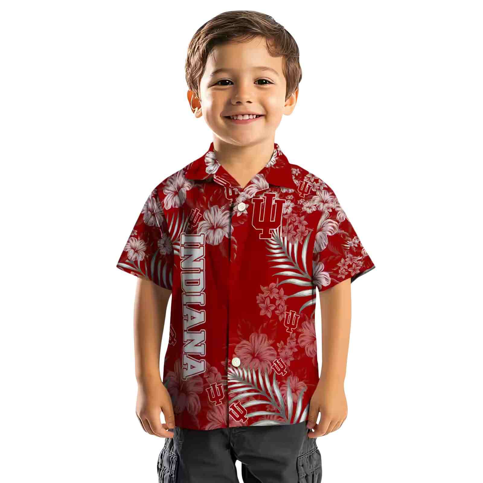 indiana hoosiers hibiscus print red hawaiian shirt top rated