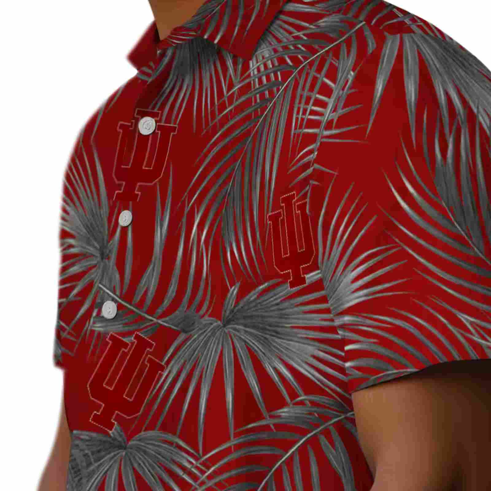 indiana hoosiers leafy palms red hawaiian shirt trendy