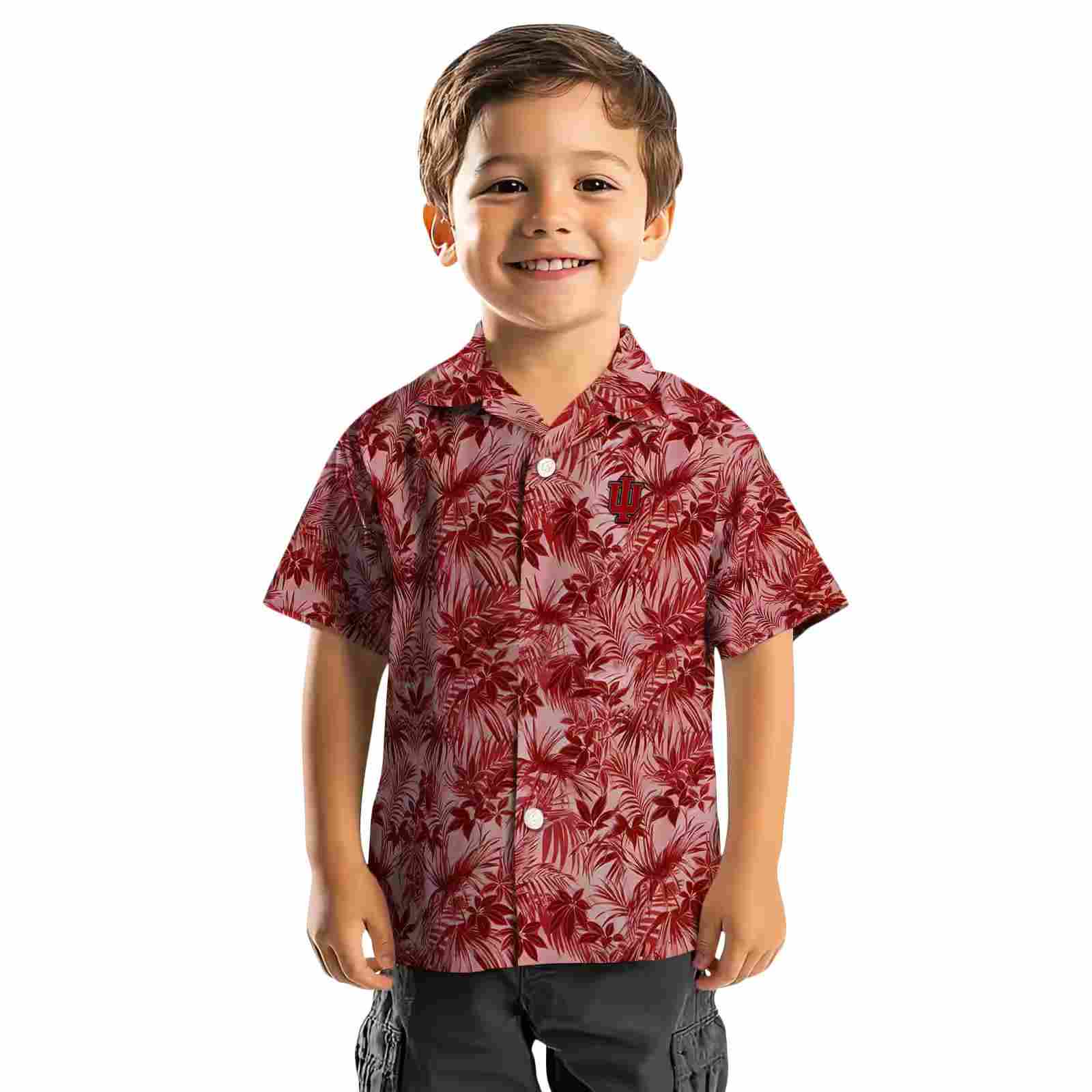 indiana hoosiers leafy pattern red hawaiian shirt top rated