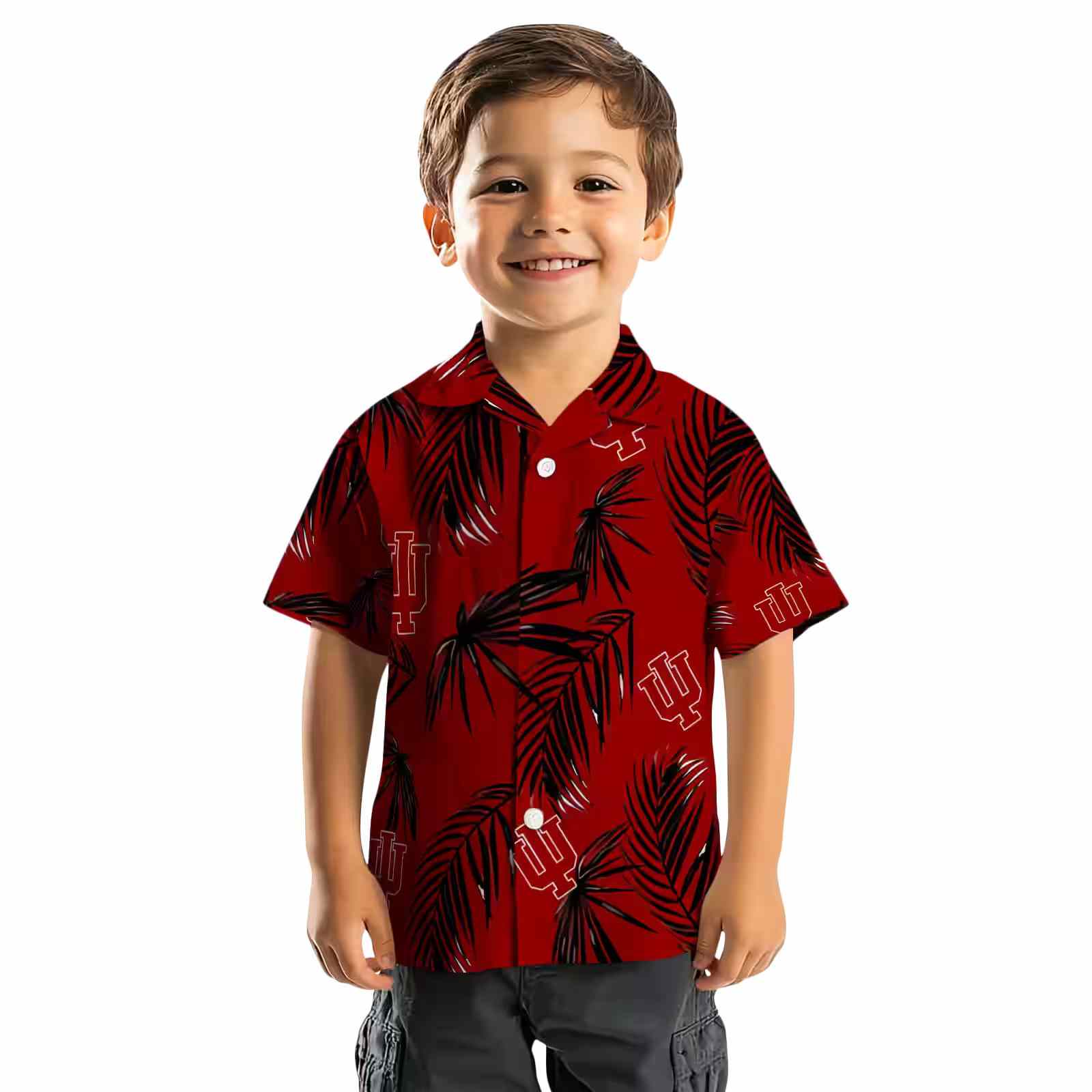 indiana hoosiers palm leaf red hawaiian shirt top rated