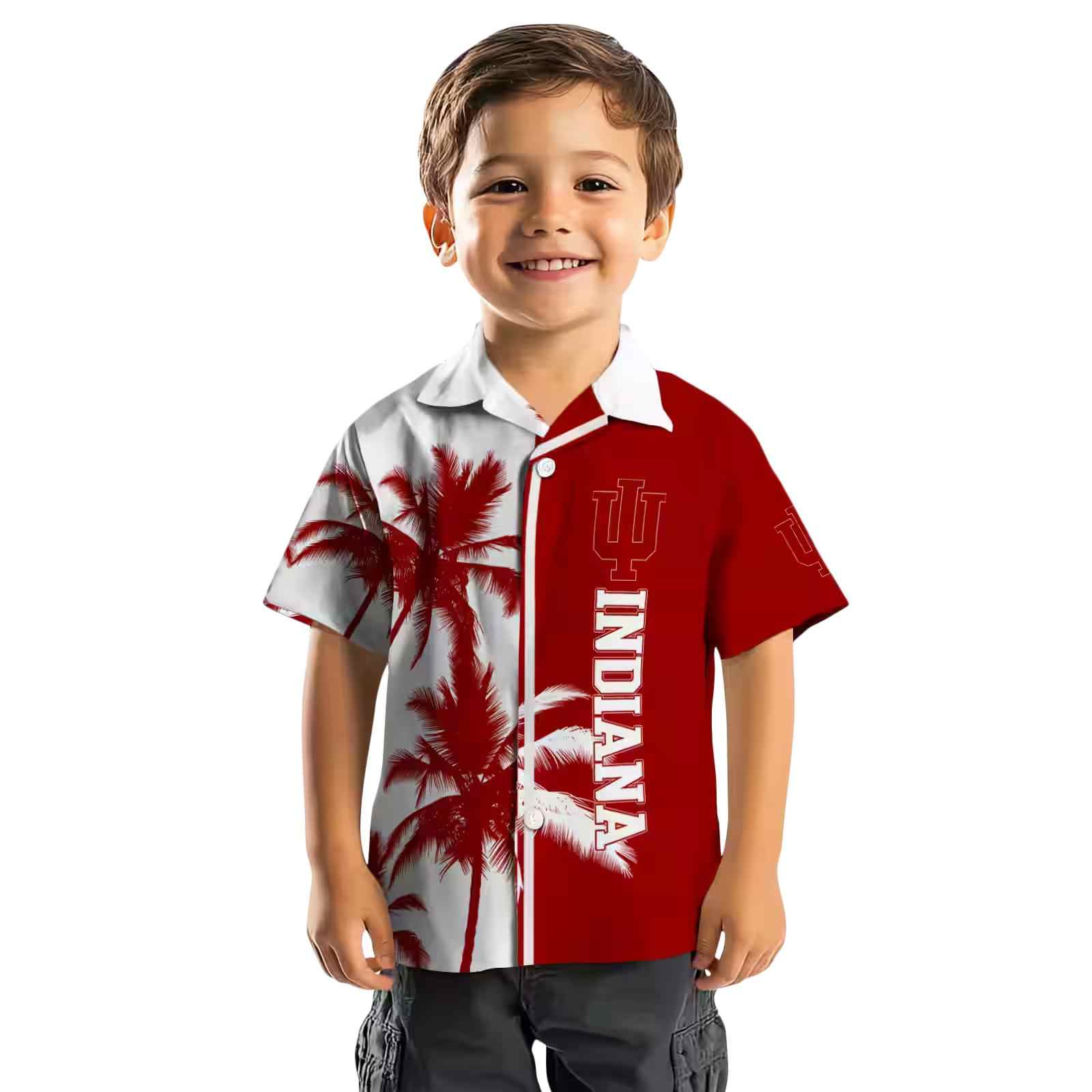 indiana hoosiers palm trees red white hawaiian shirt top rated