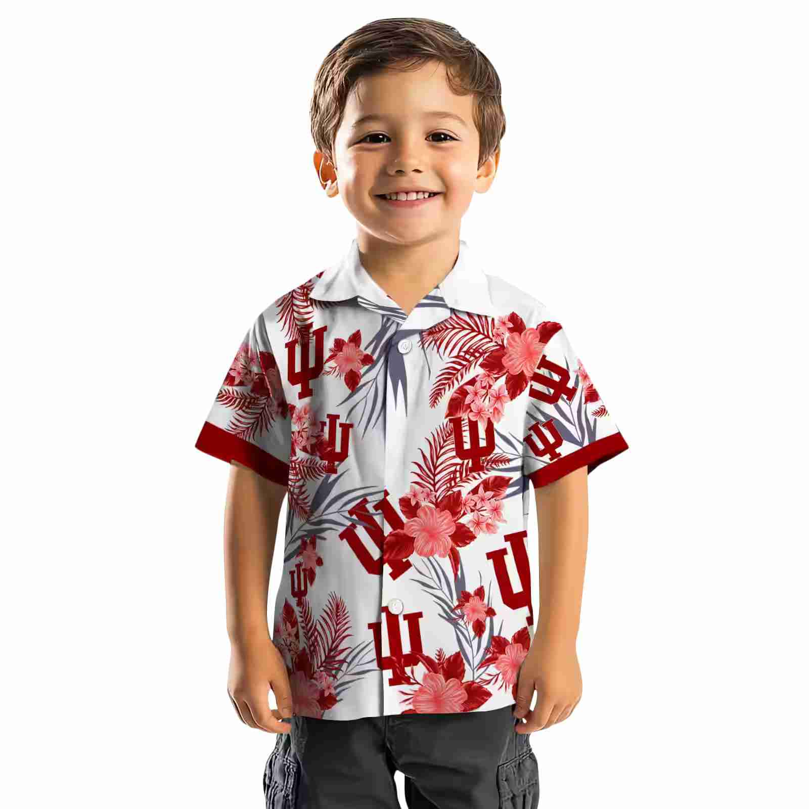 indiana hoosiers patriotic hibiscus design red white hawaiian shirt top rated