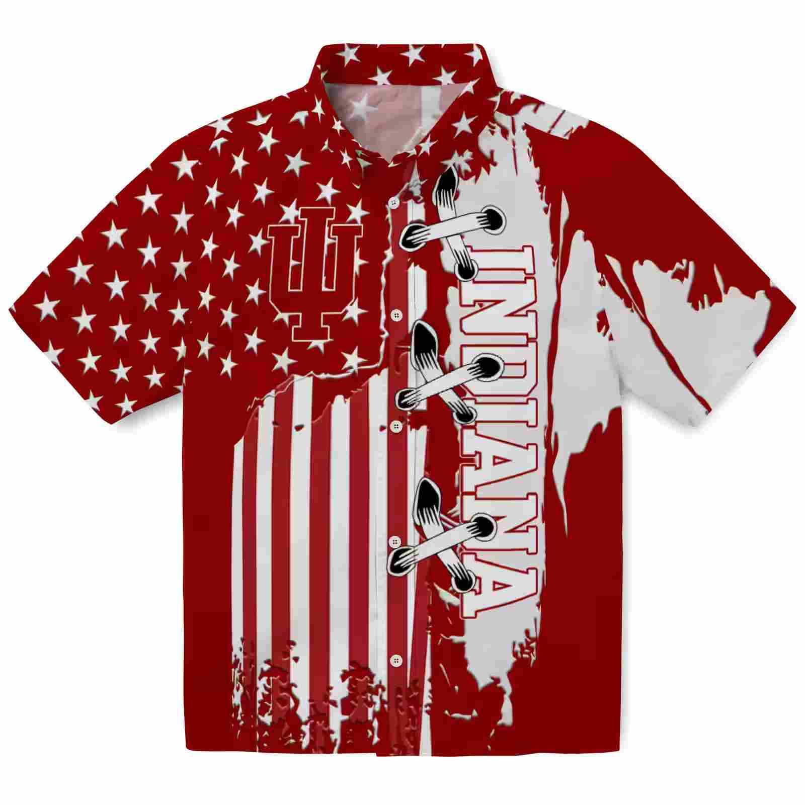 Indiana Hoosiers Stitched Flag Red Hawaiian Shirt