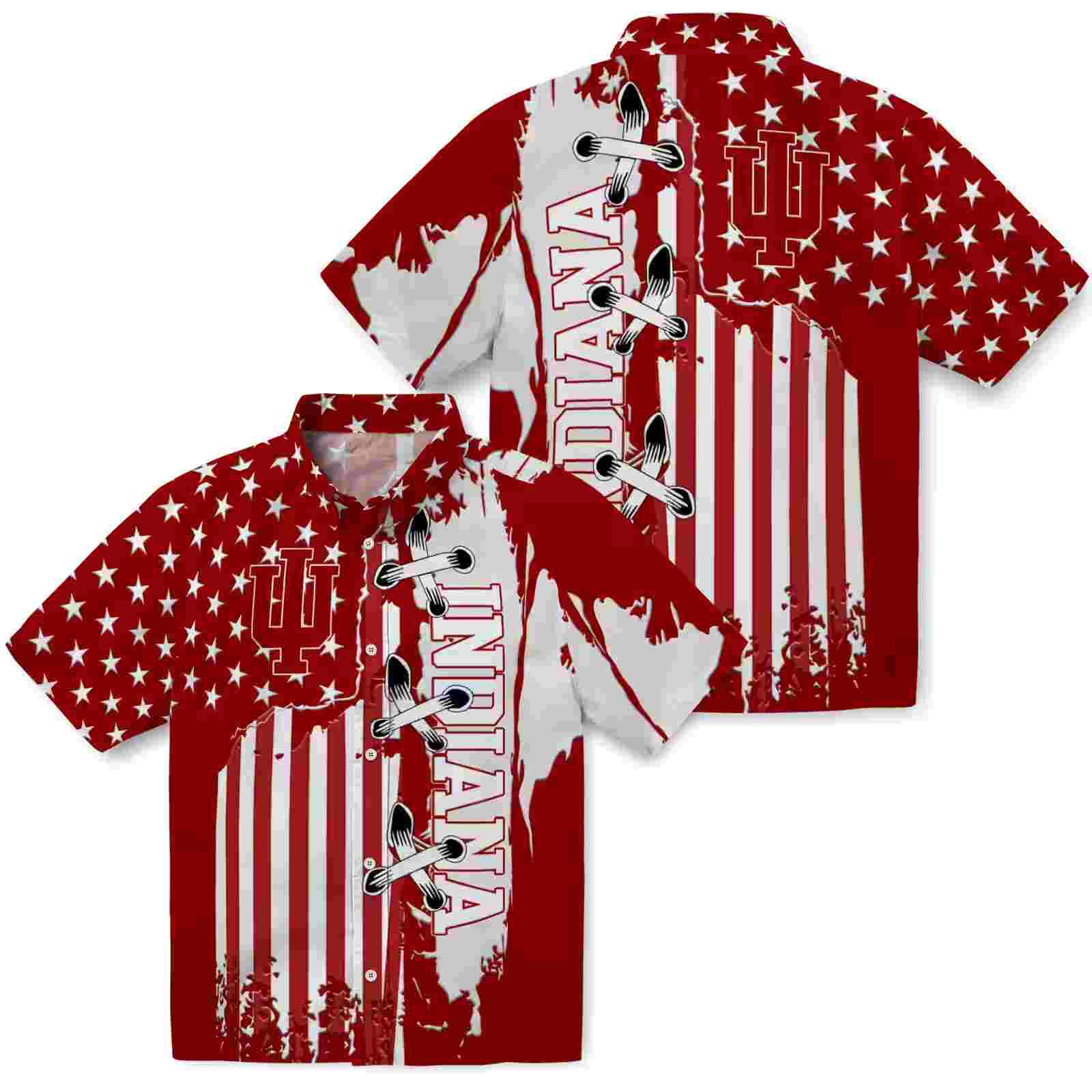 indiana hoosiers stitched flag red hawaiian shirt high quality