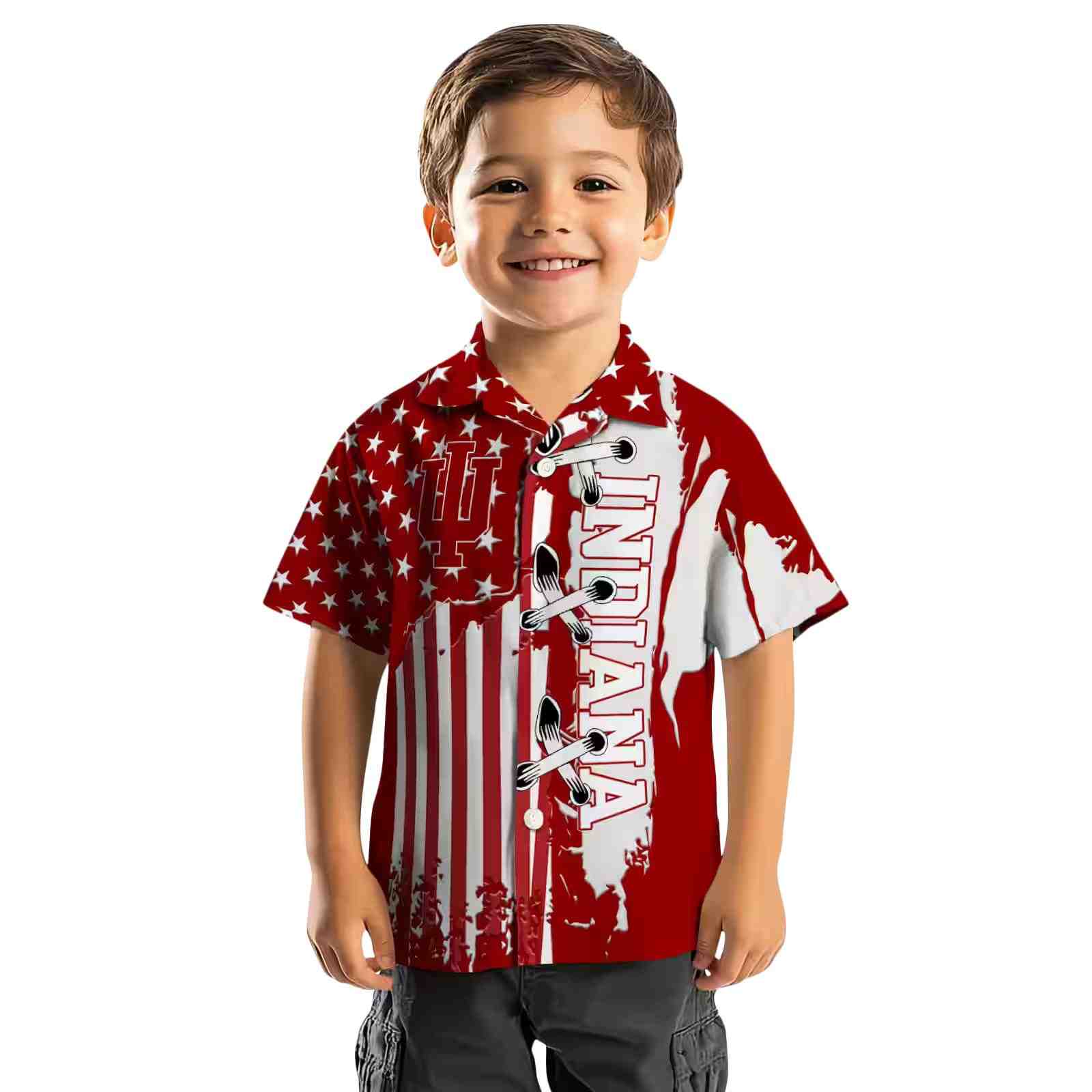 indiana hoosiers stitched flag red hawaiian shirt top rated