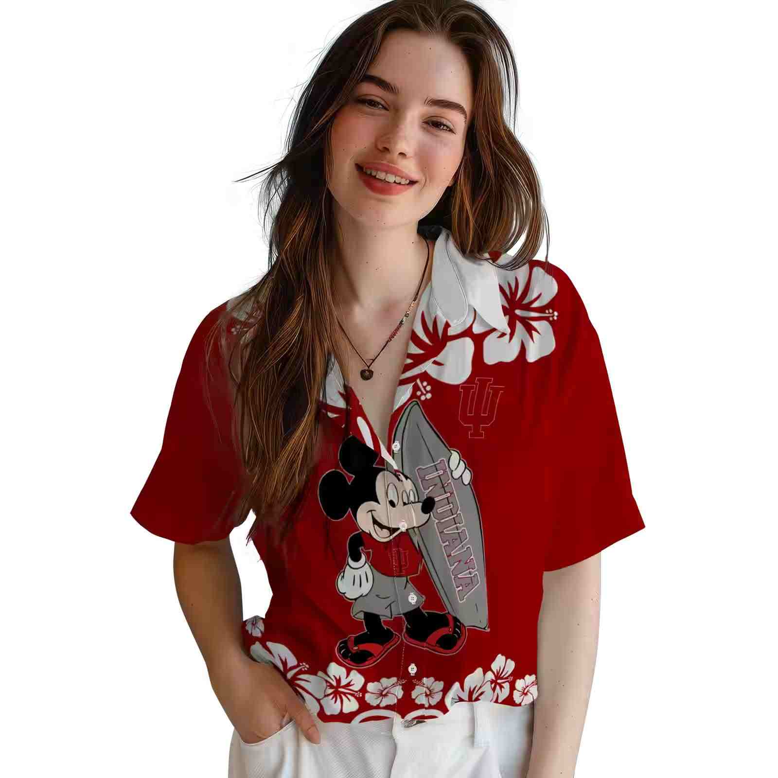 indiana hoosiers surfing mickey red hawaiian shirt latest model