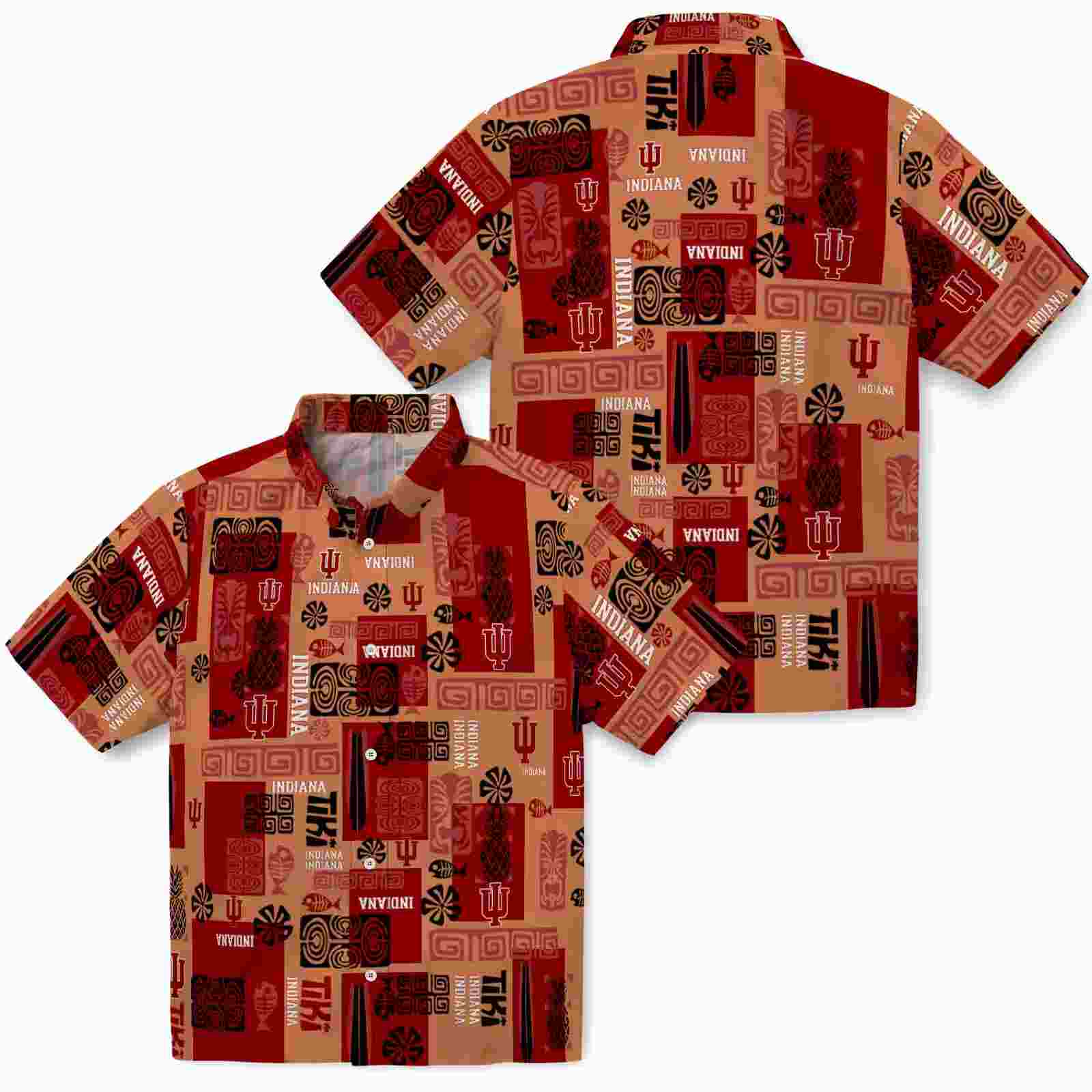 indiana hoosiers tribal symbols red hawaiian shirt high quality