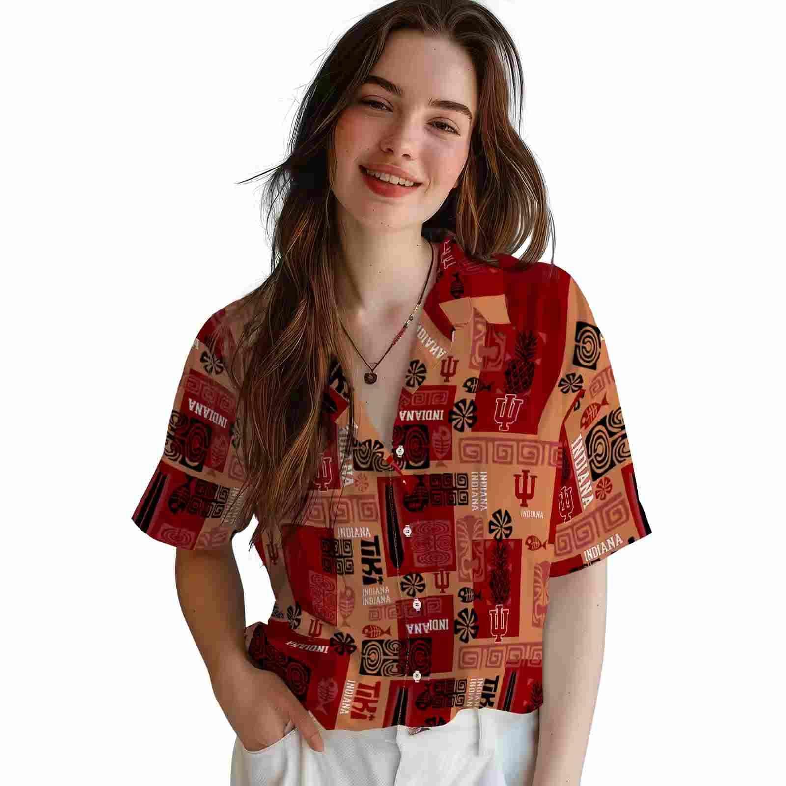 indiana hoosiers tribal symbols red hawaiian shirt latest model