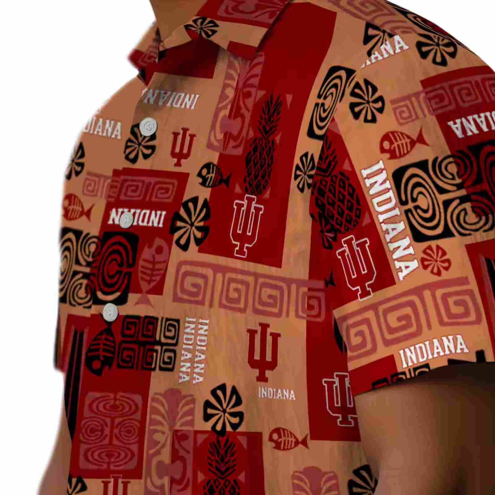 indiana hoosiers tribal symbols red hawaiian shirt trendy