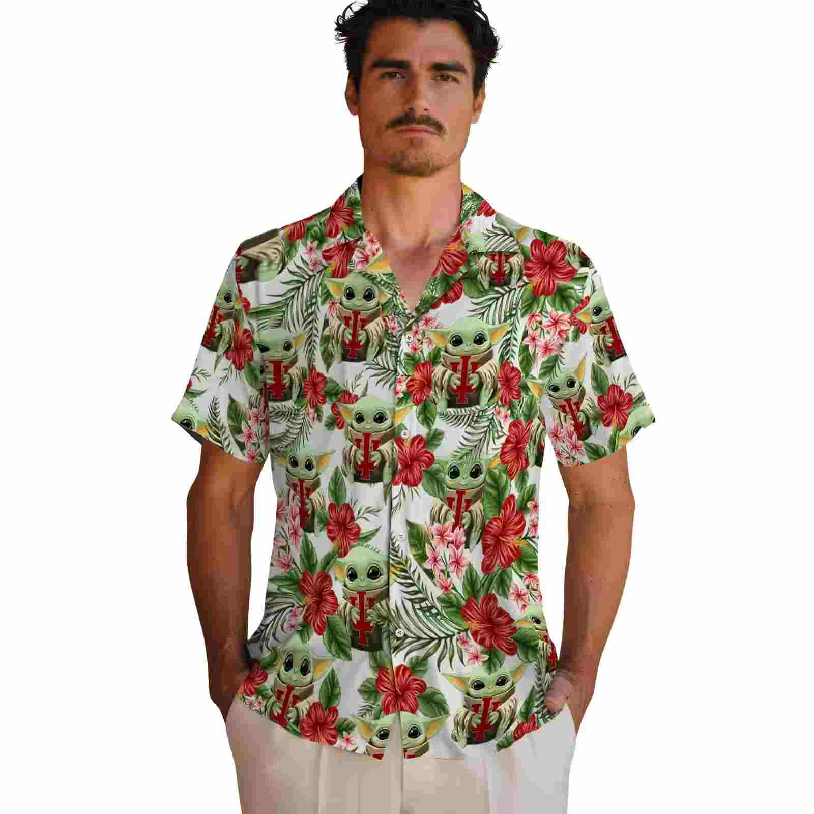 indiana hoosiers tropical yoda green hawaiian shirt fashion forward