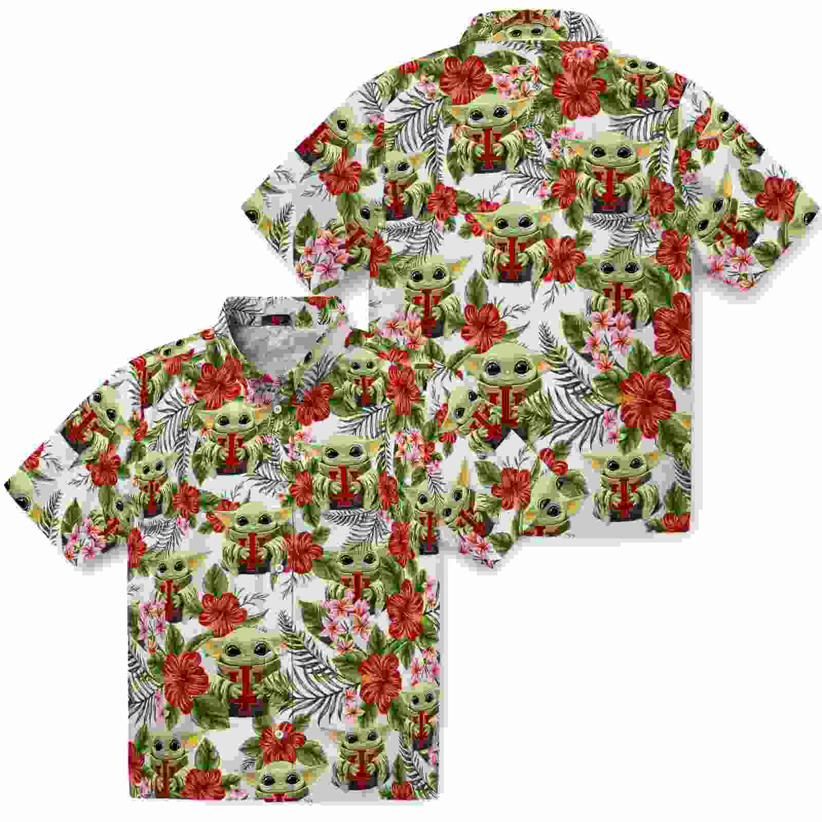 indiana hoosiers tropical yoda green hawaiian shirt high quality