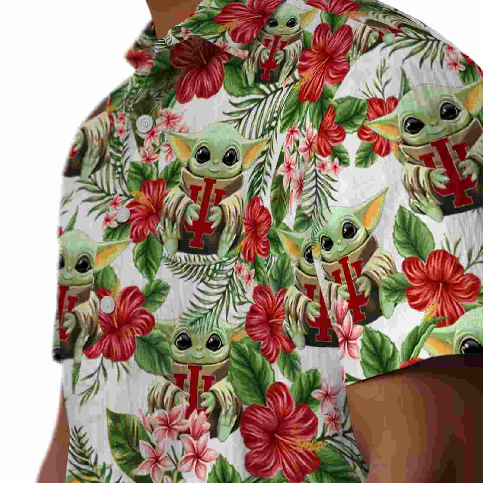 indiana hoosiers tropical yoda green hawaiian shirt trendy