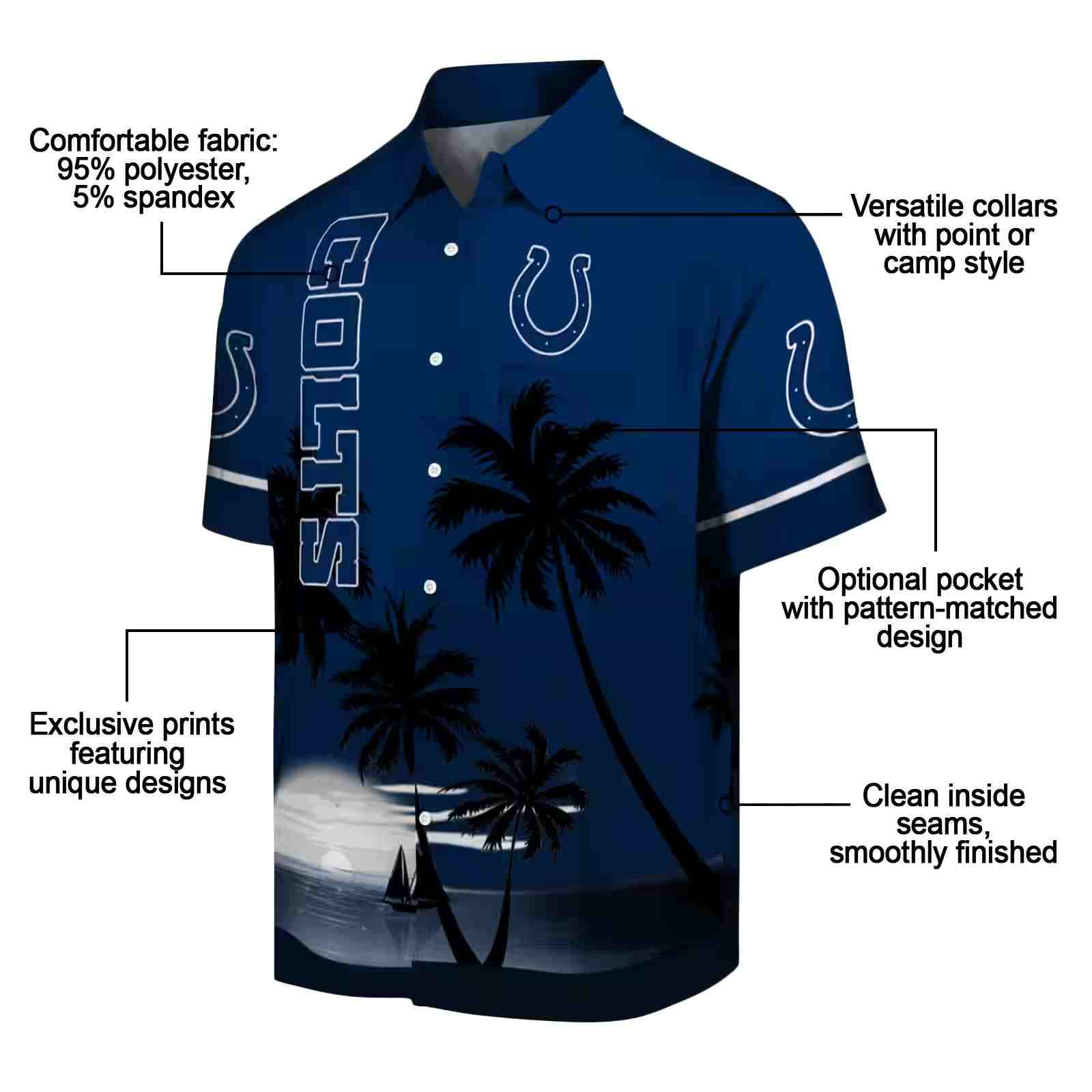 indianapolis colts beach sunset blue black hawaiian shirt new arrival