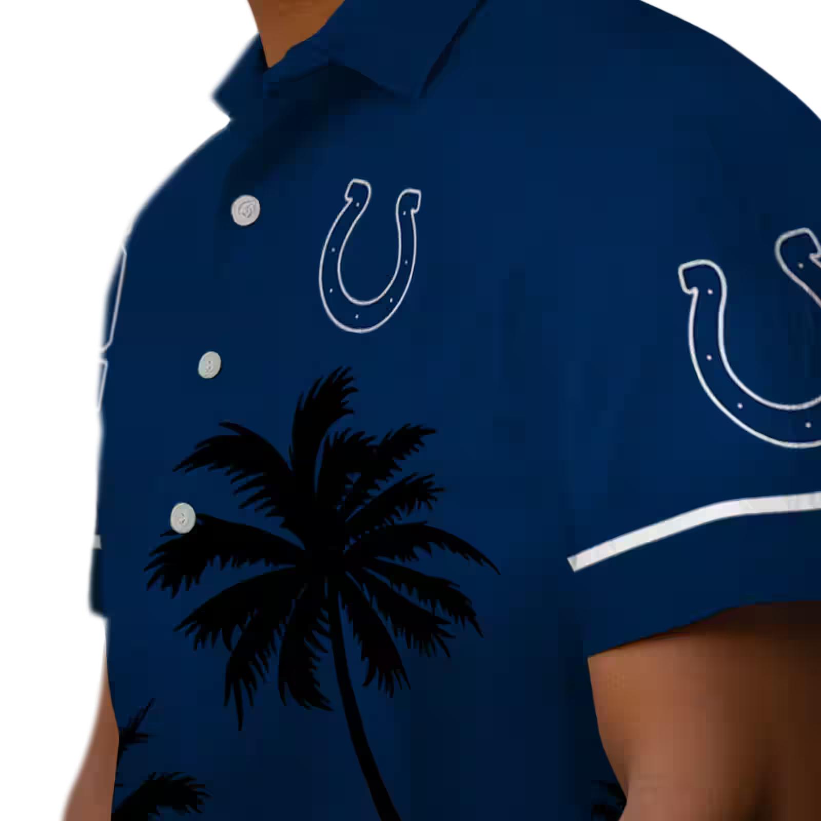 indianapolis colts beach sunset blue black hawaiian shirt trendy