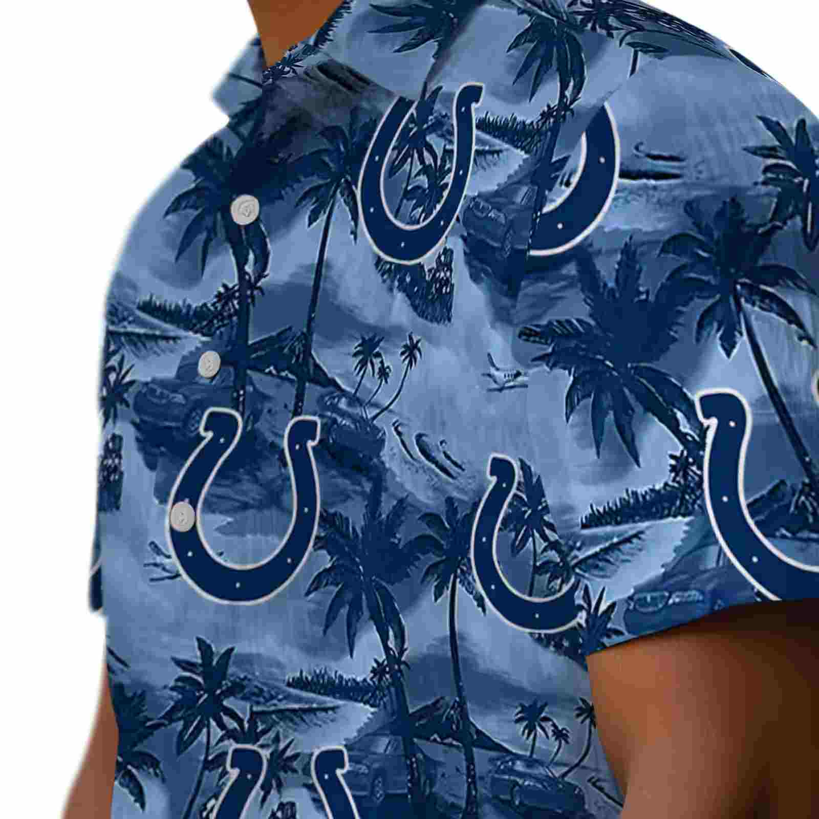 indianapolis colts coastal palms blue hawaiian shirt trendy