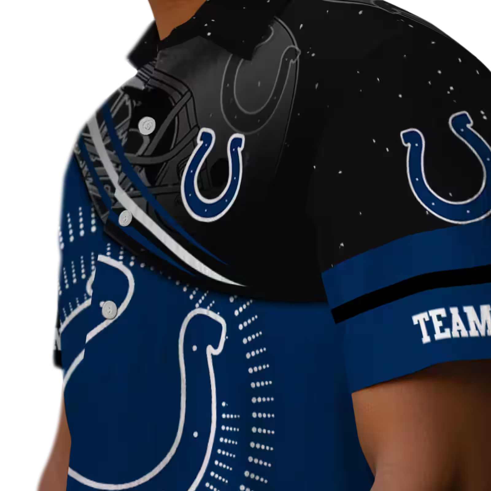 indianapolis colts football wave blue black hawaiian shirt trendy