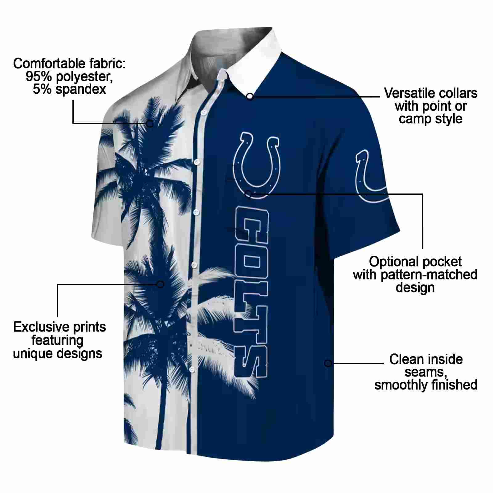 indianapolis colts palm trees blue white hawaiian shirt new arrival