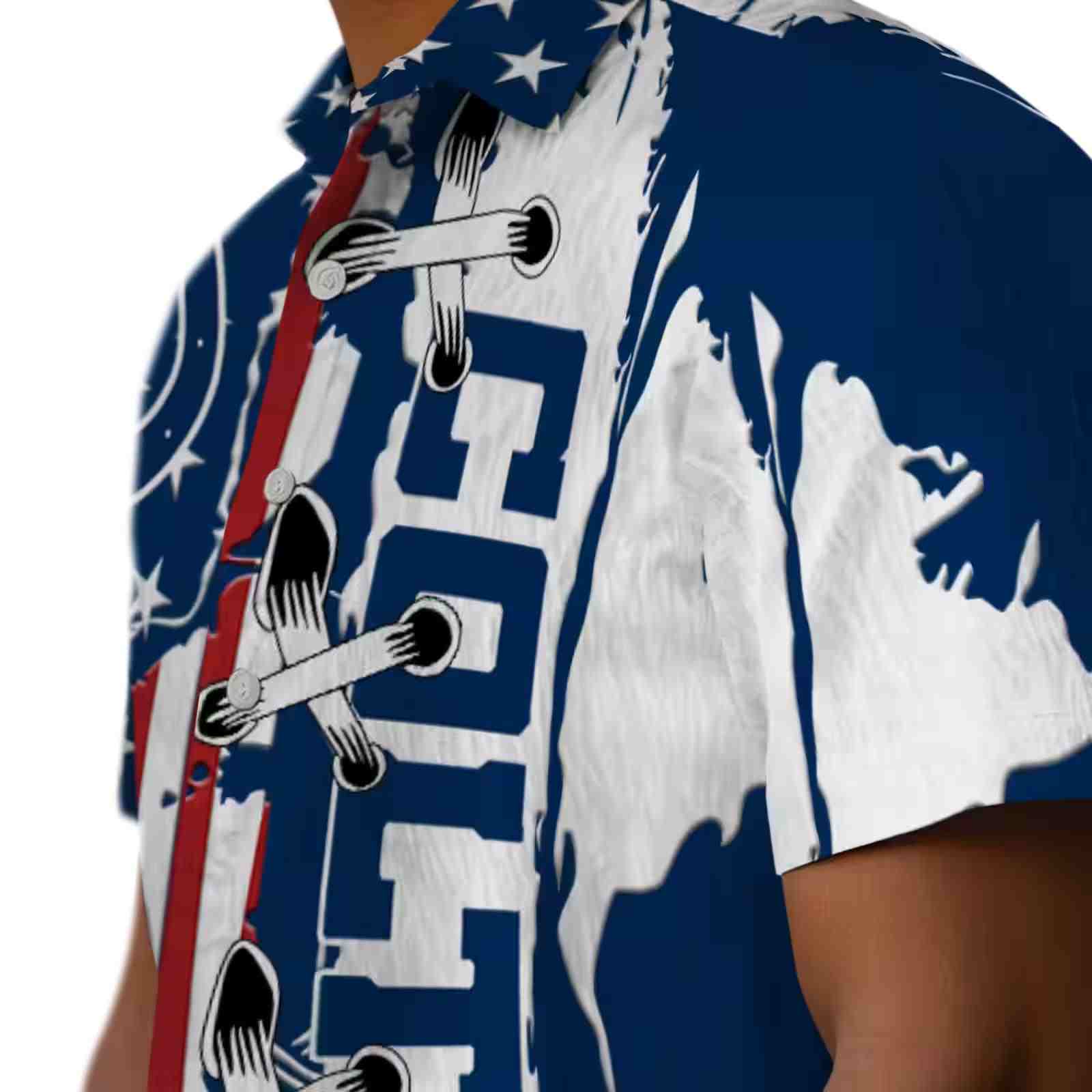 indianapolis colts stitched flag blue hawaiian shirt trendy