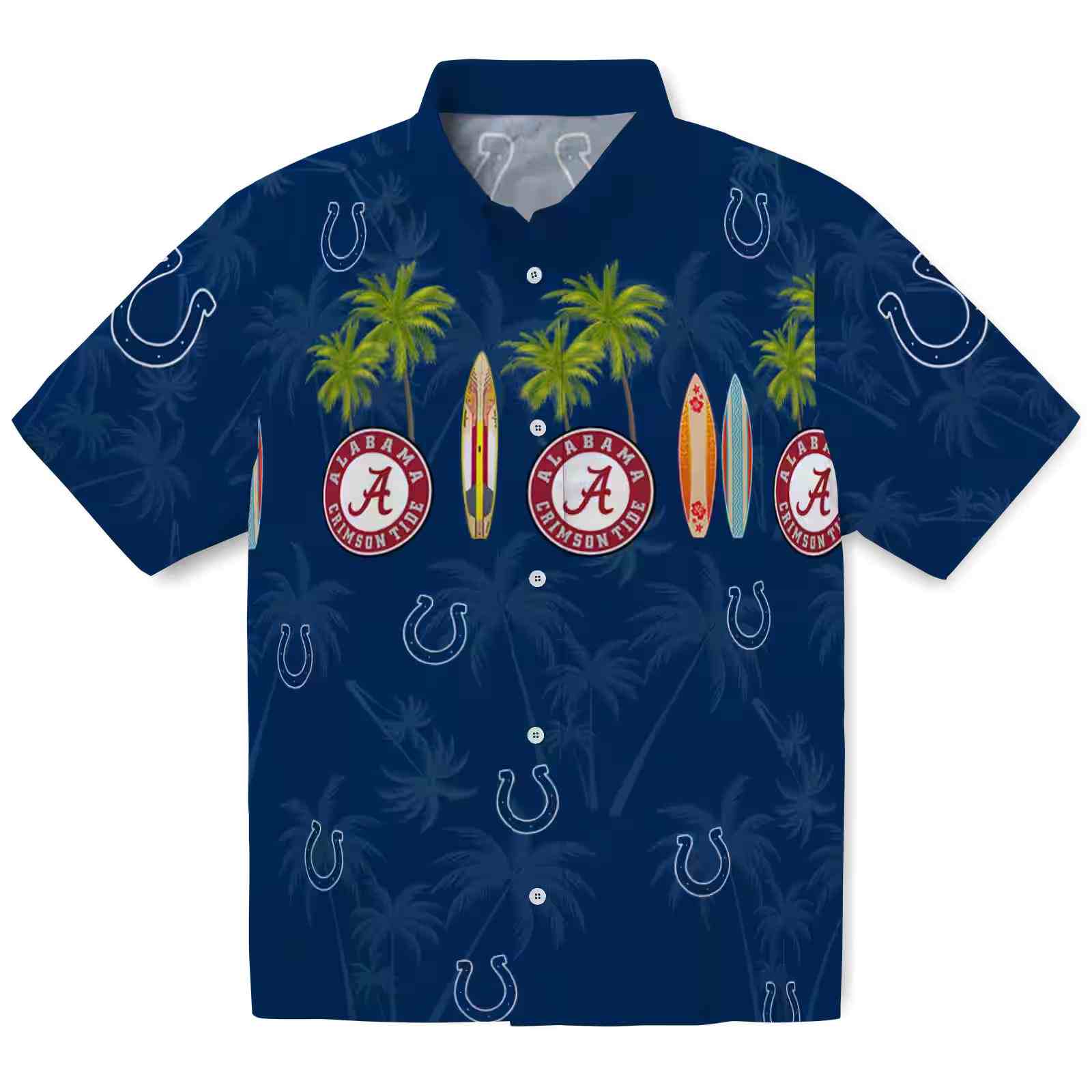 Indianapolis Colts Surfboard Palm Blue Hawaiian Shirt