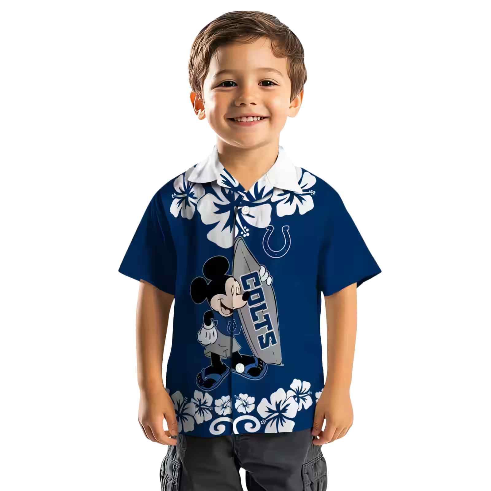 indianapolis colts surfing mickey blue hawaiian shirt top rated