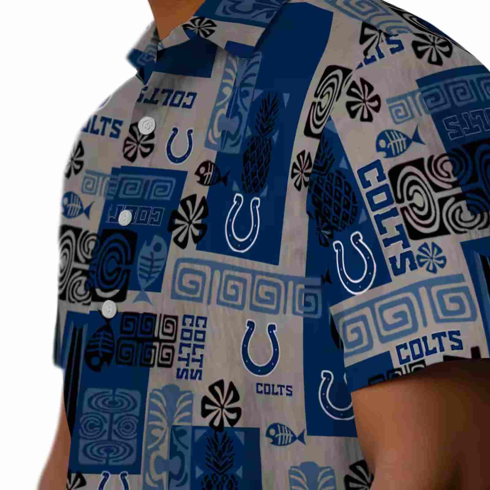 indianapolis colts tribal symbols blue hawaiian shirt trendy