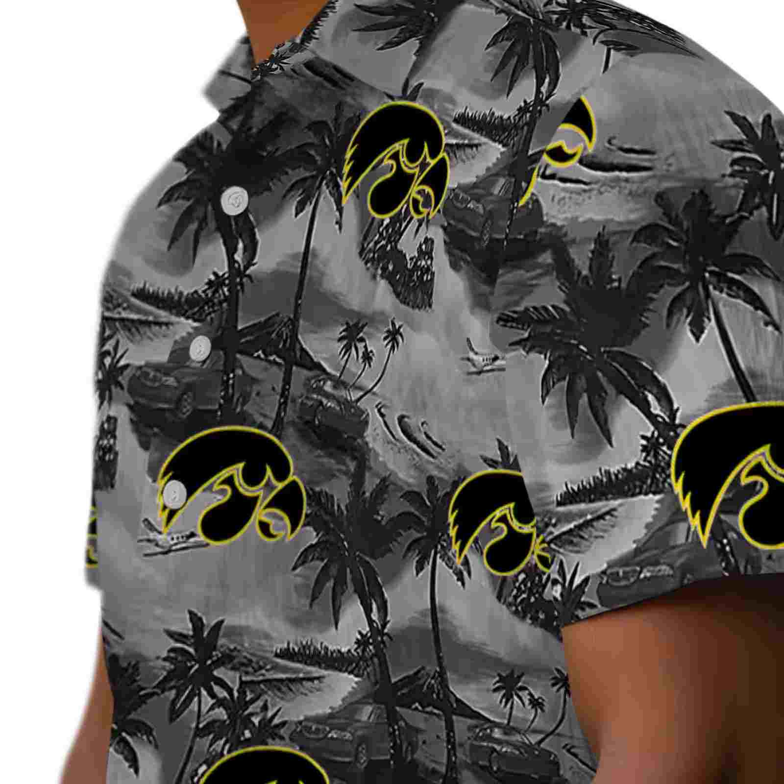 iowa hawkeyes coastal palms black hawaiian shirt trendy