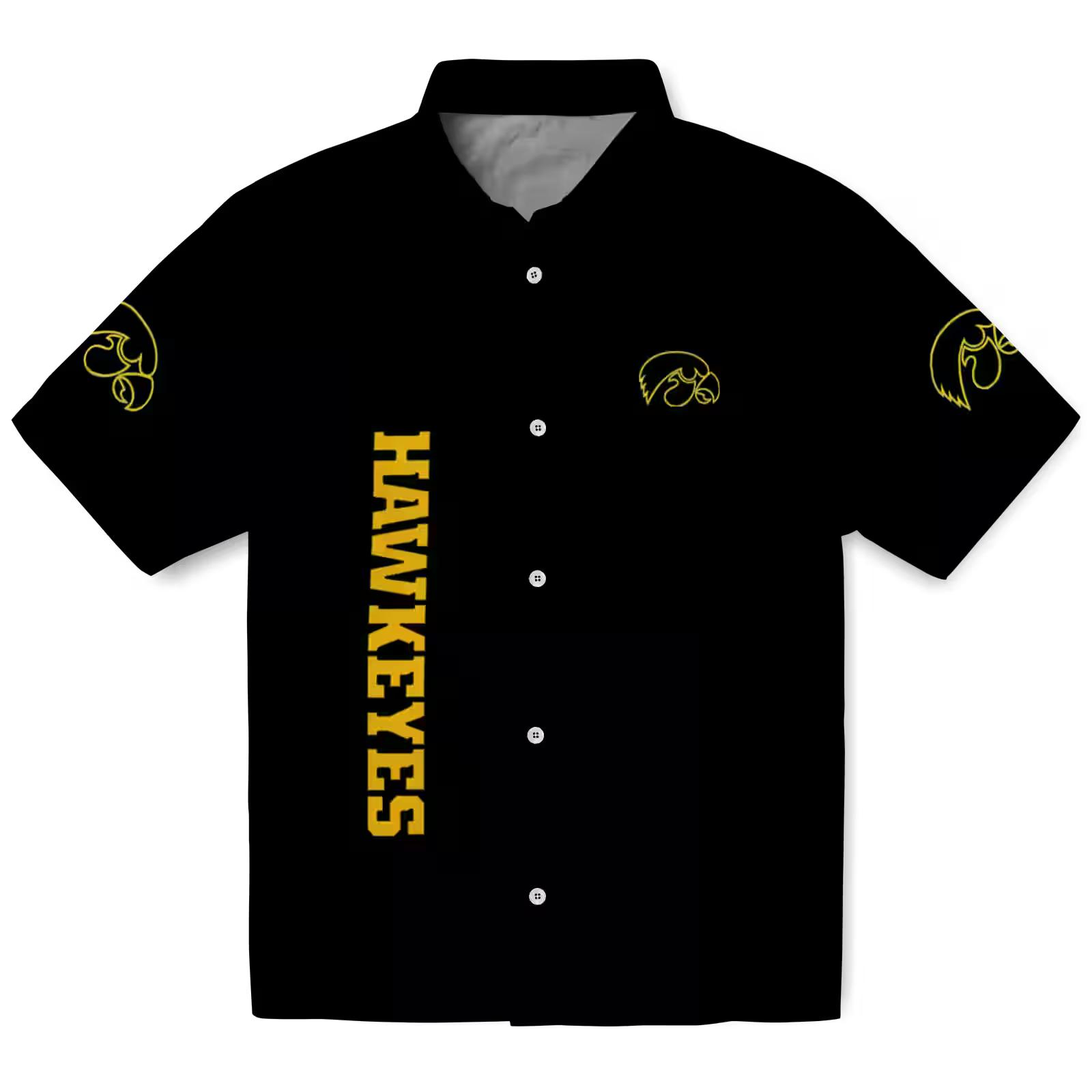 Iowa Hawkeyes Stuart Minion Black Hawaiian Shirt