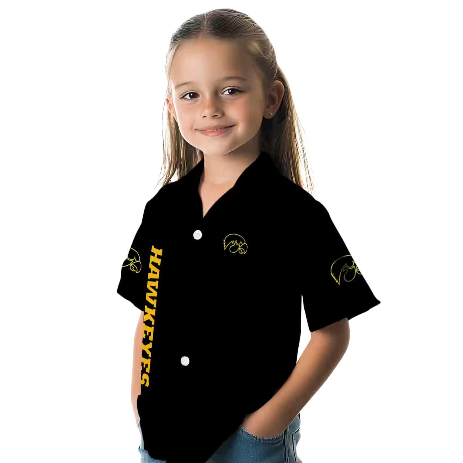 iowa hawkeyes stuart minion black hawaiian shirt premium grade