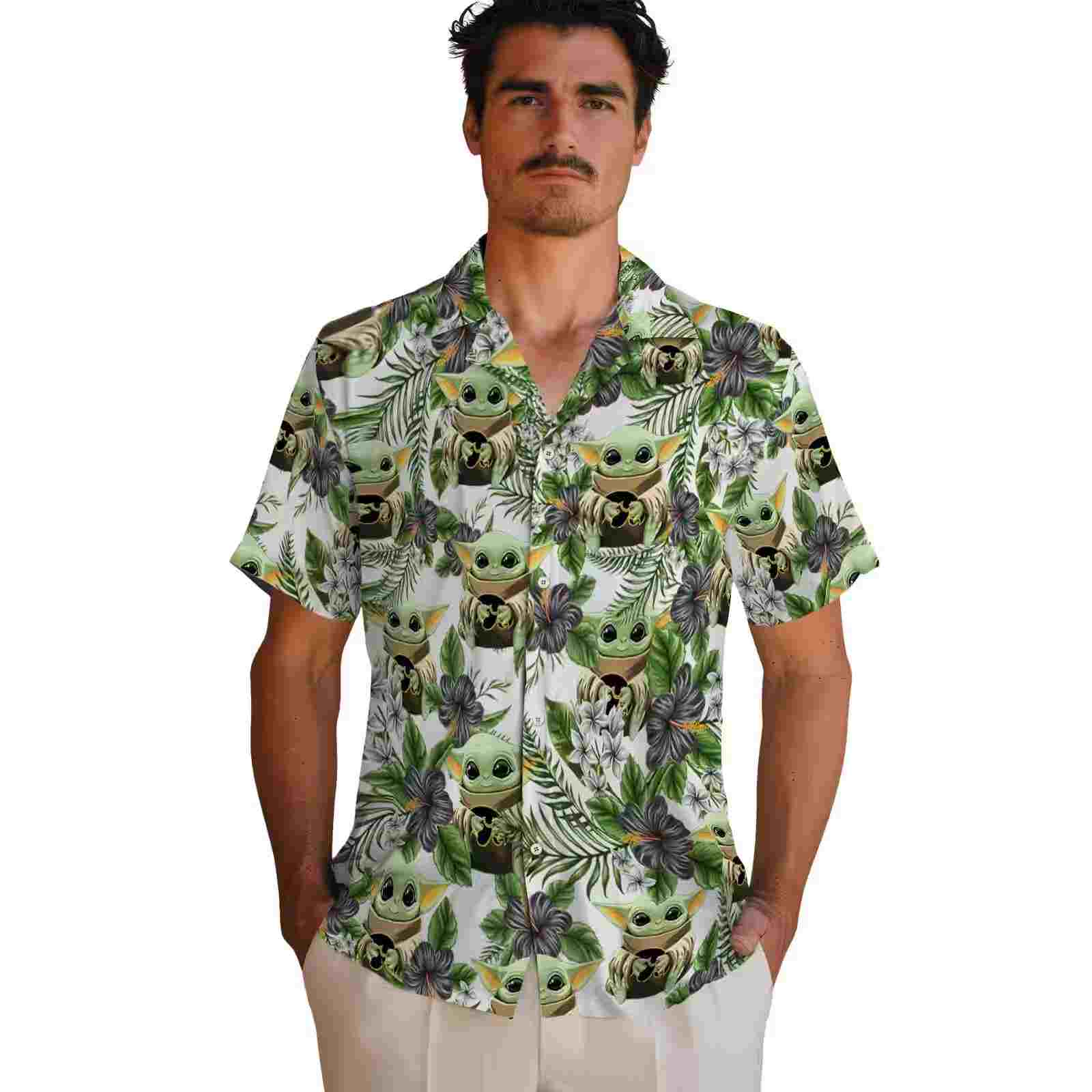 iowa hawkeyes tropical yoda green hawaiian shirt fashion forward