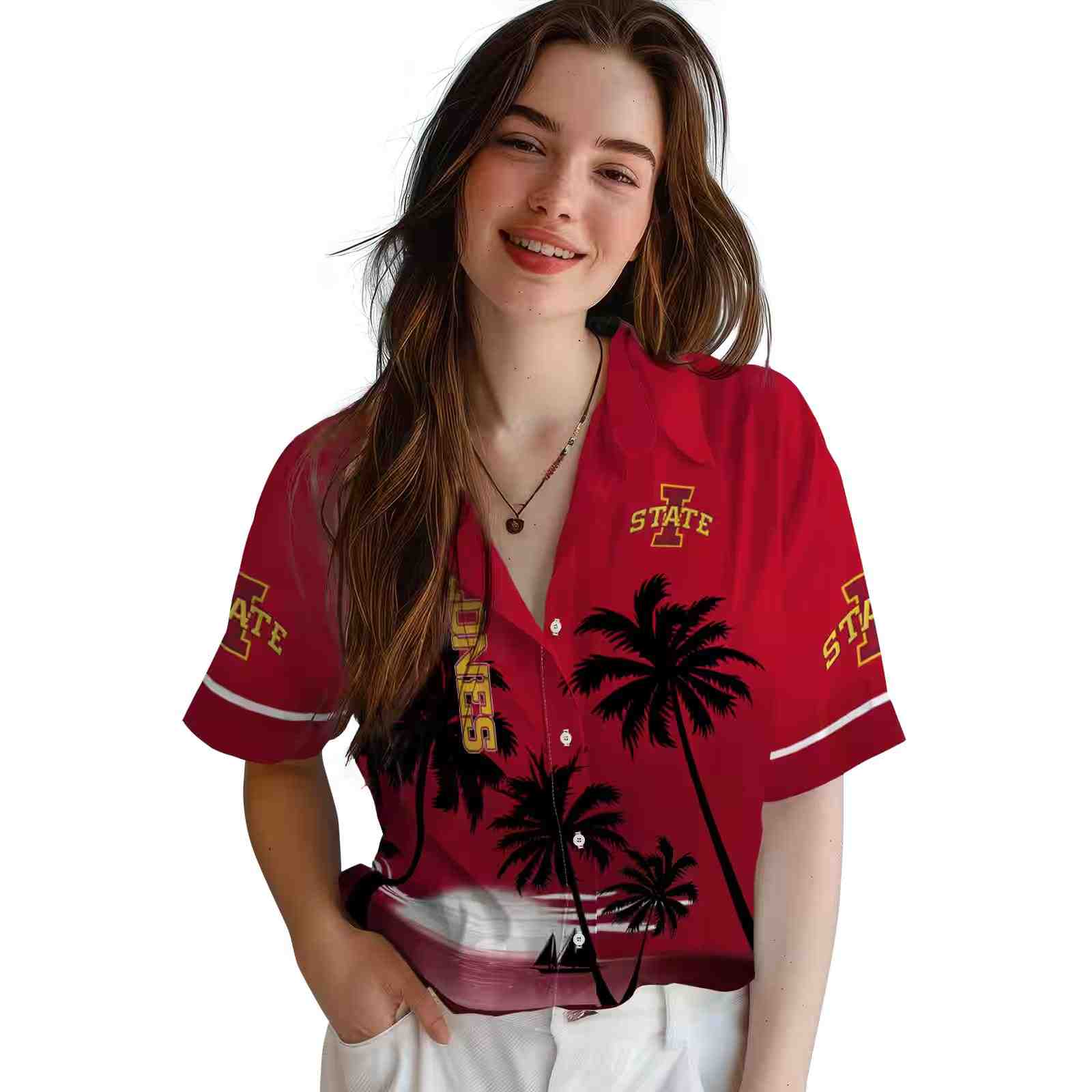 iowa state cyclones beach sunset red black hawaiian shirt latest model